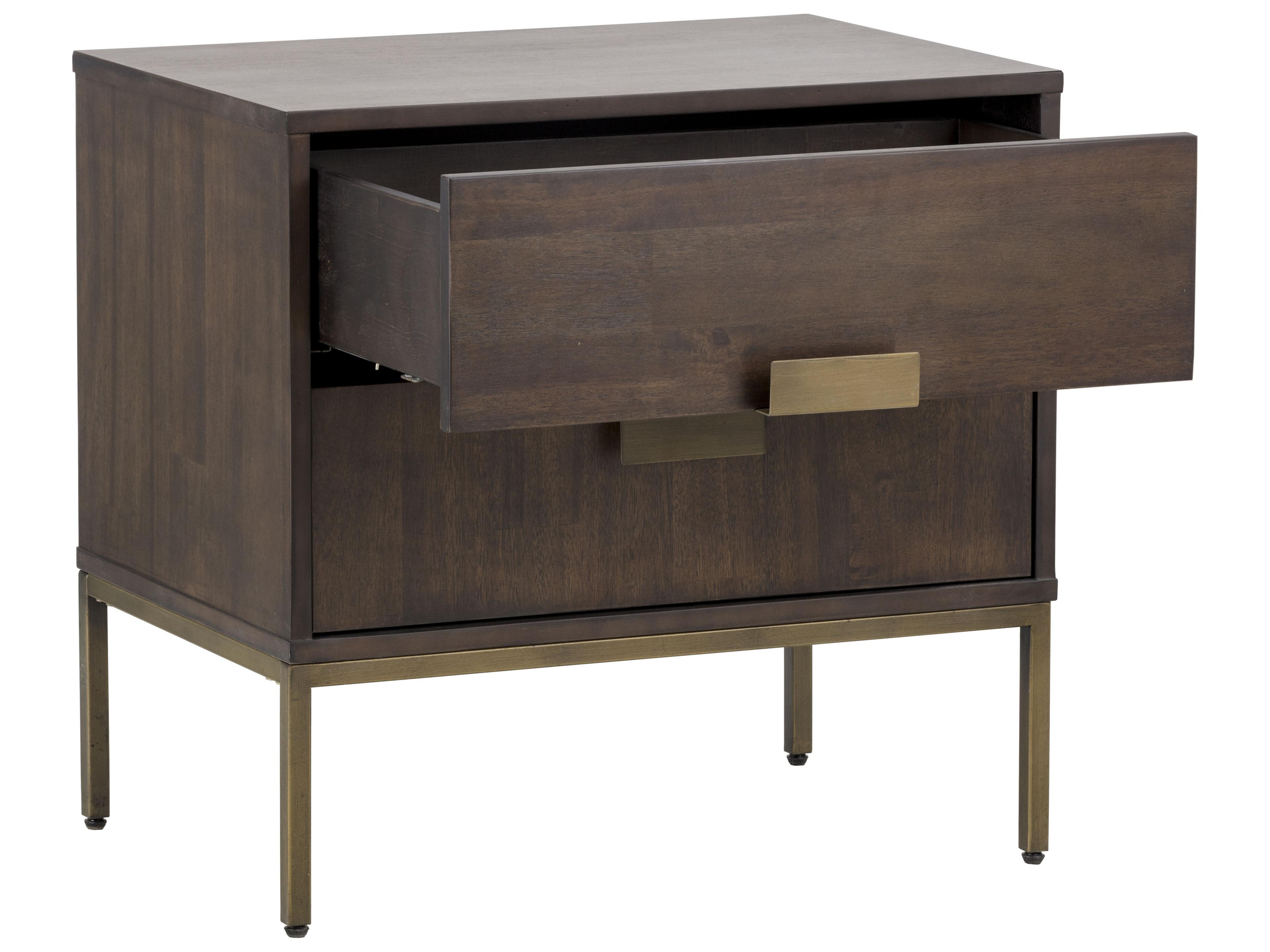 Sunpan Mixt Jade 2-Drawers Acacia Wood Nightstand
