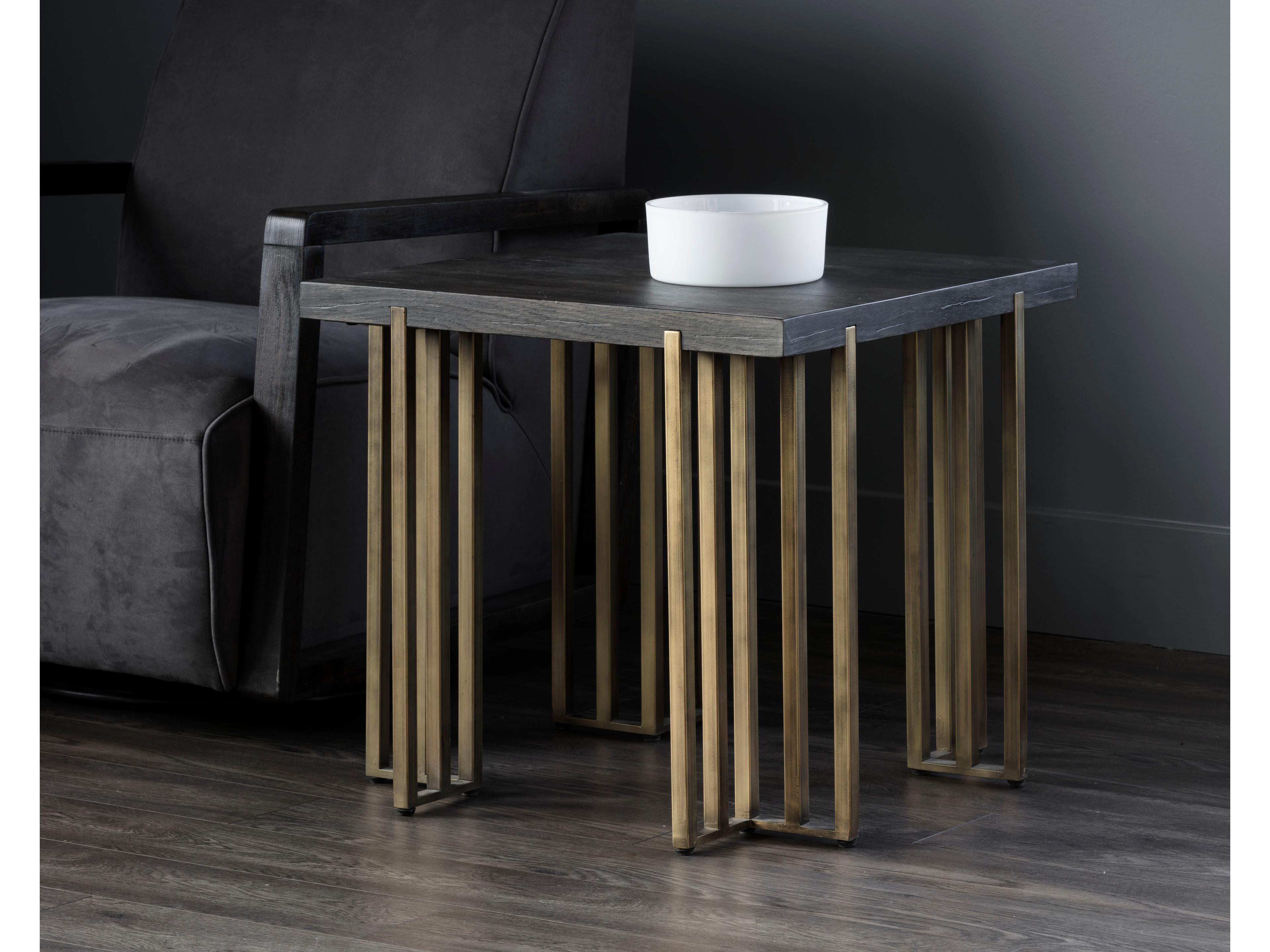 Sunpan Mixt Square Wood Brown End Table