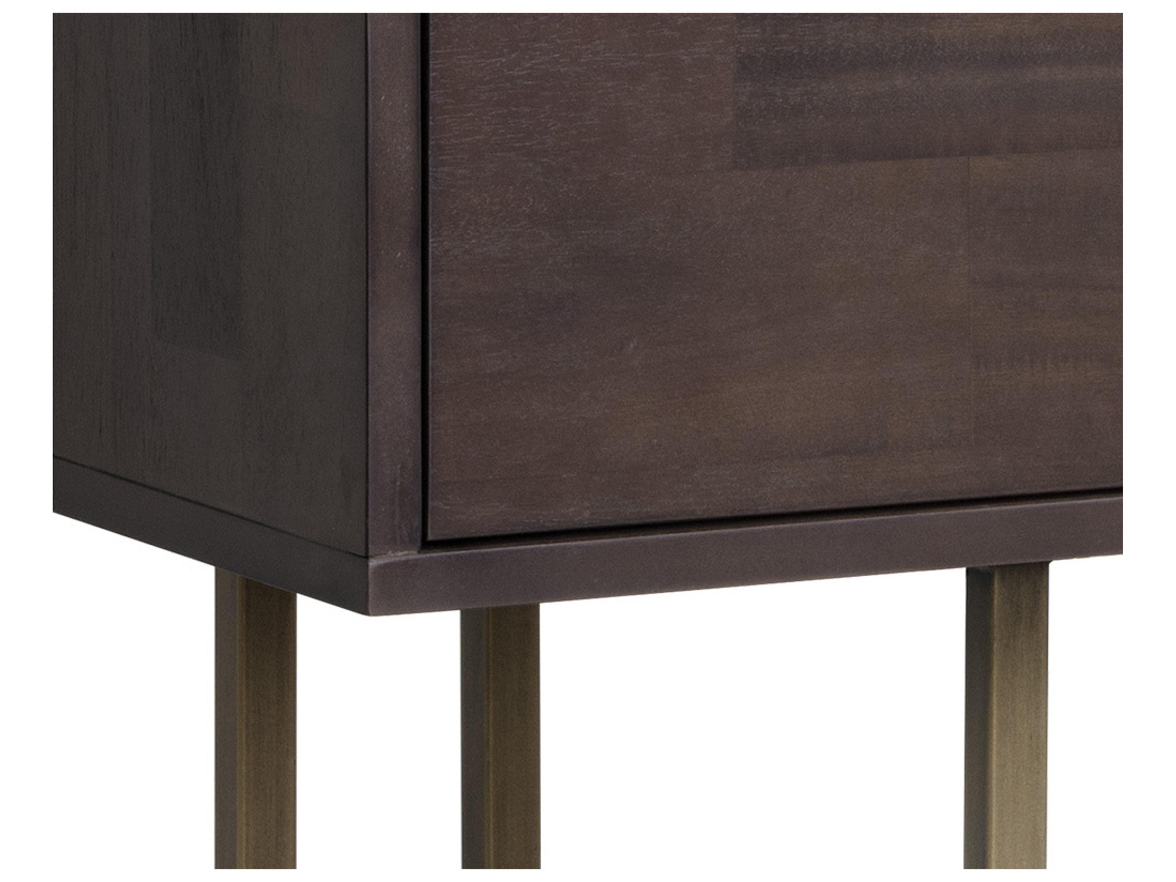 Sunpan Mixt Jade Rectangular Wood Brown Antique Brass Console Table