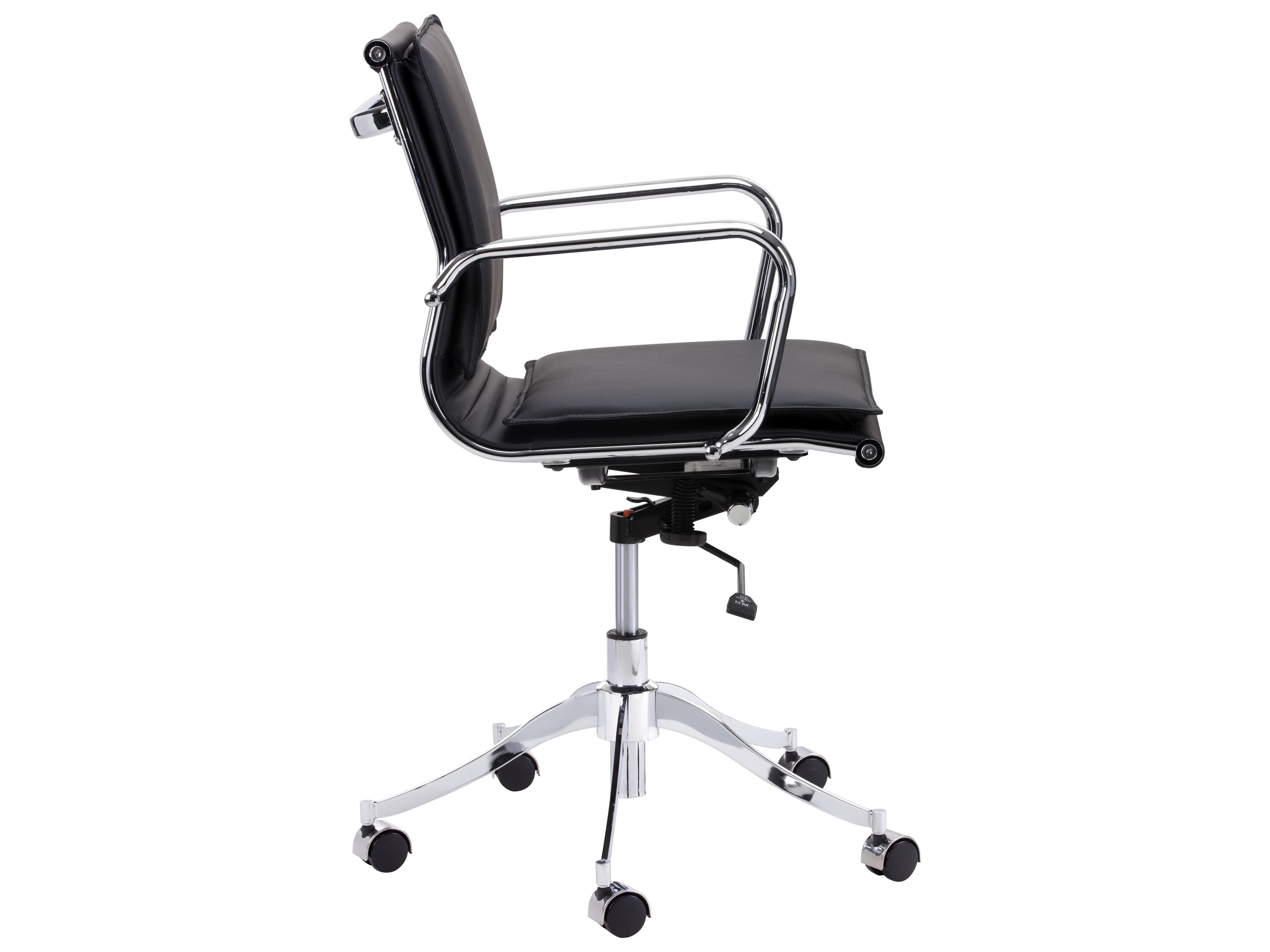 Sunpan Urban Unity Black Faux Leather Adjustable Swivel Computer Office Chair