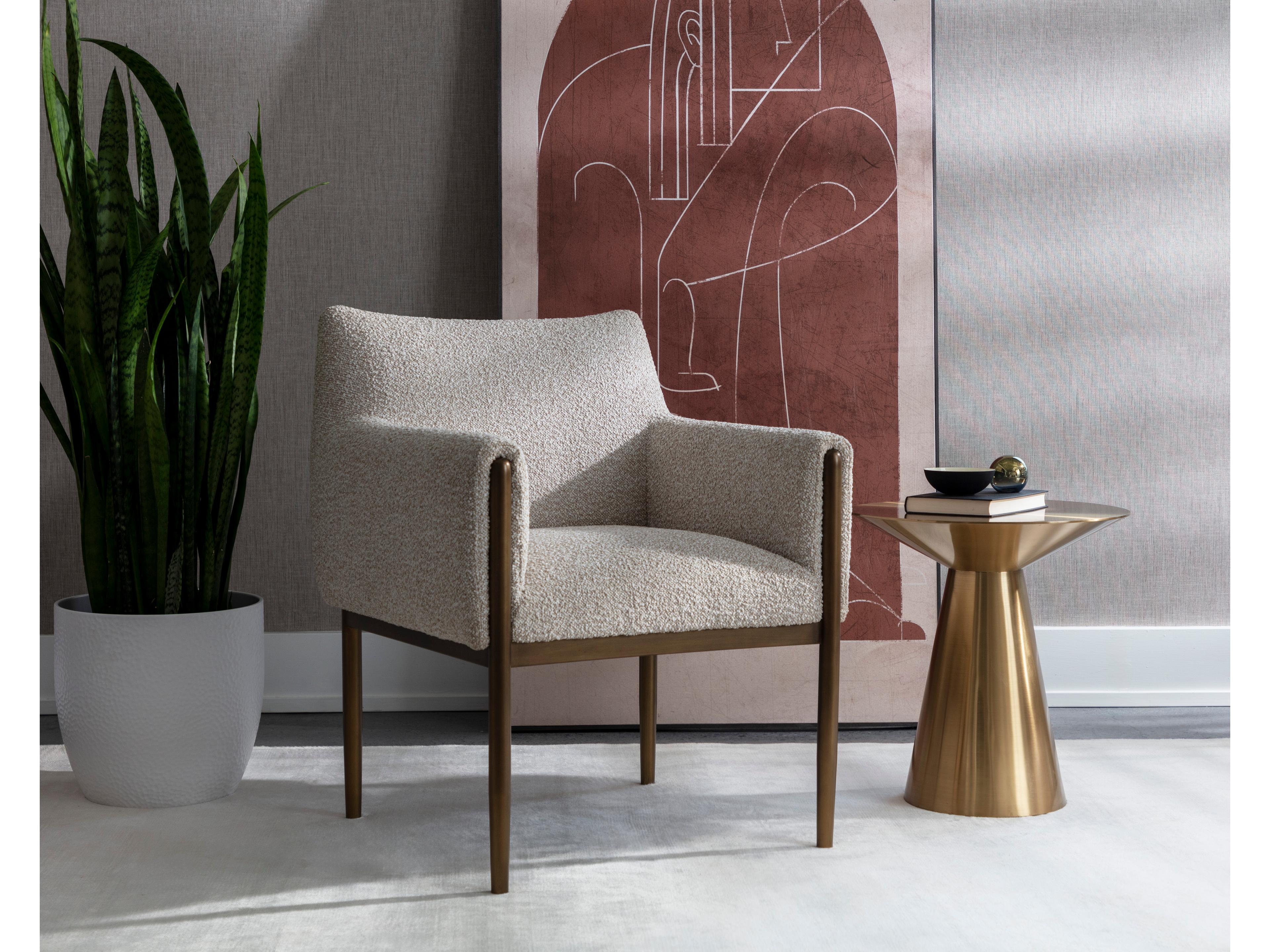 Sunpan Ikon Carmel Round Metal Gold End Table