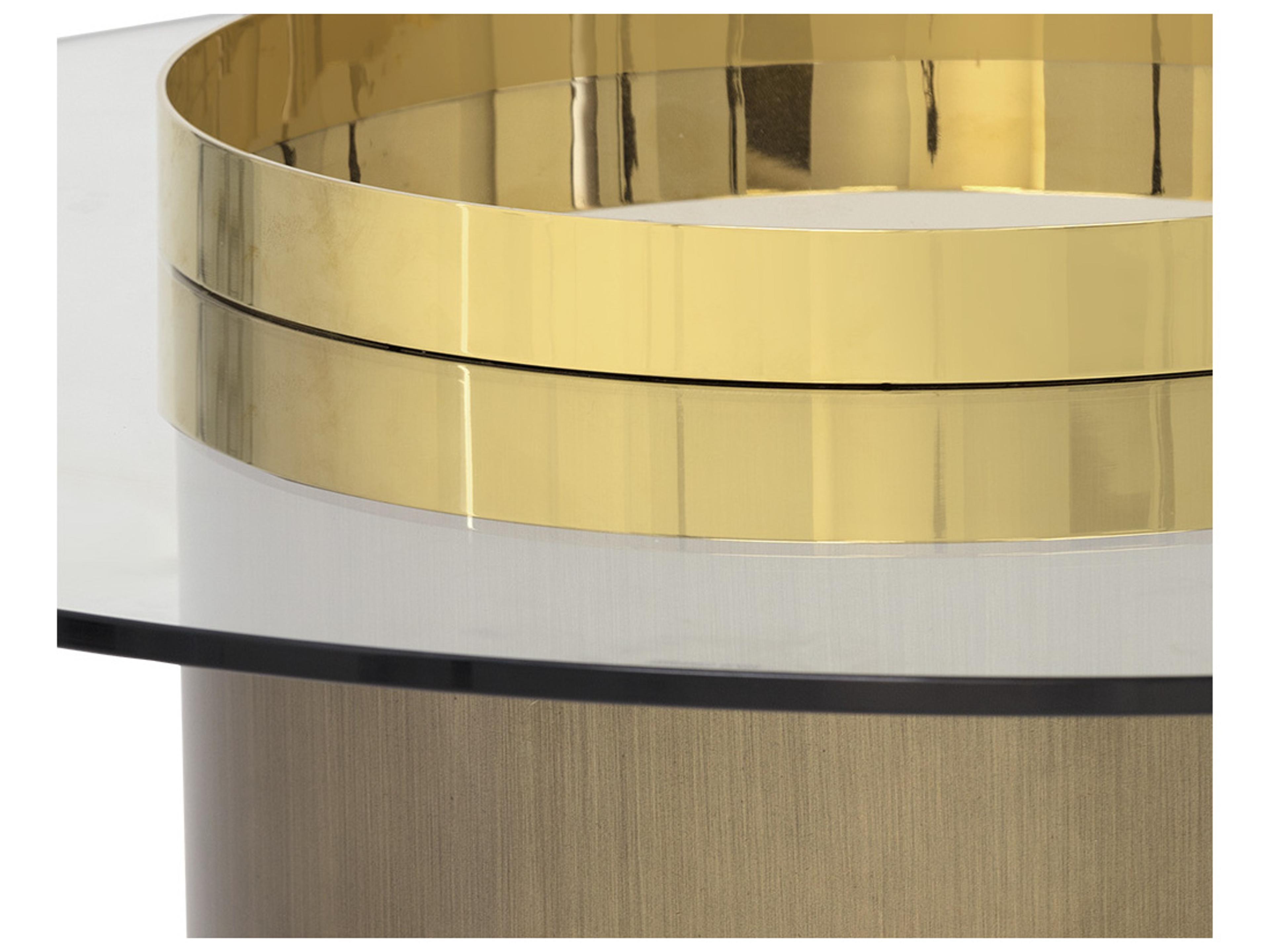 Sunpan Ikon Haru Round Glass Gold Coffee Table