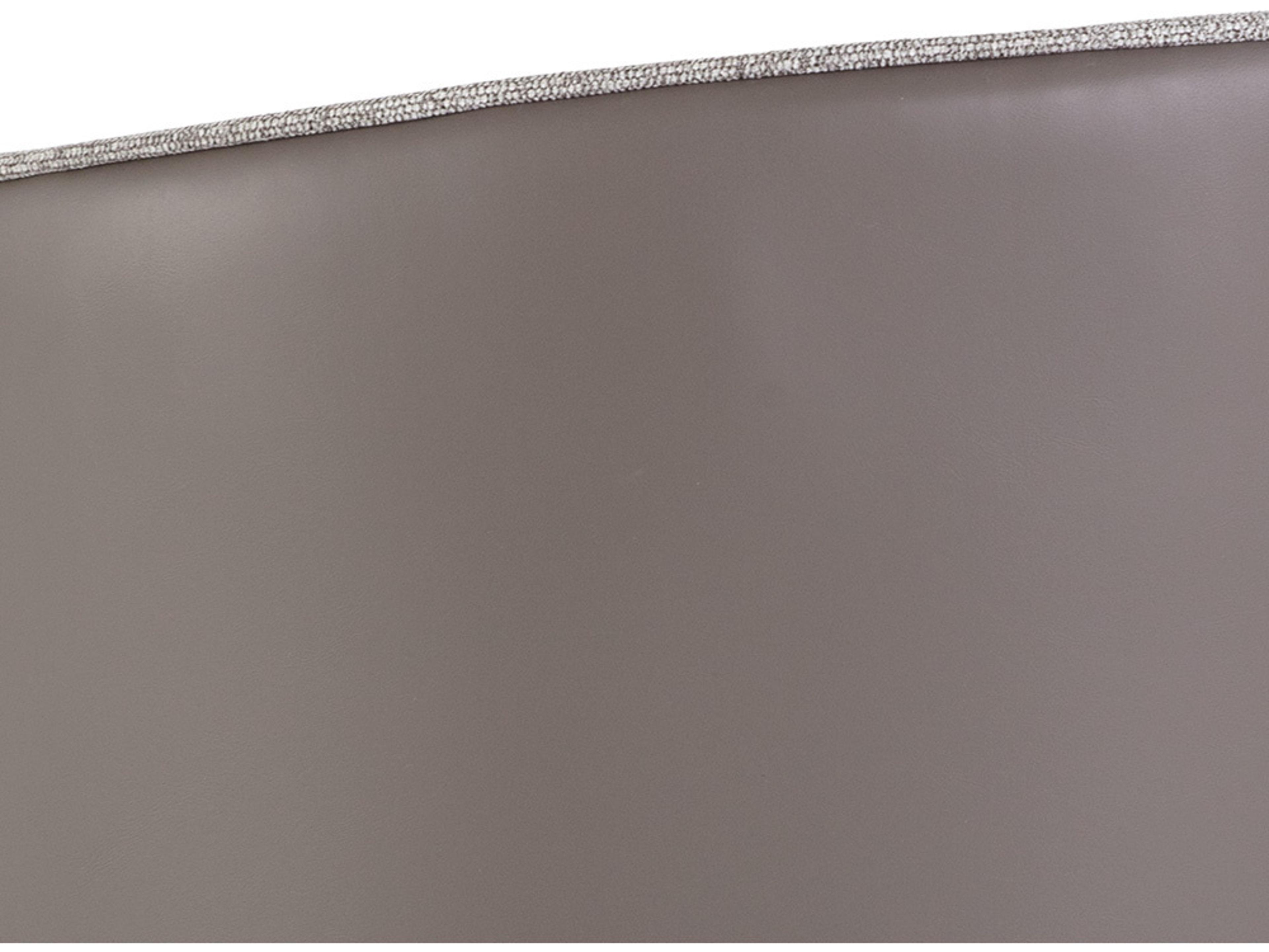 Sunpan Ikon Asher Leather Gray Upholstered Arm Dining Chair