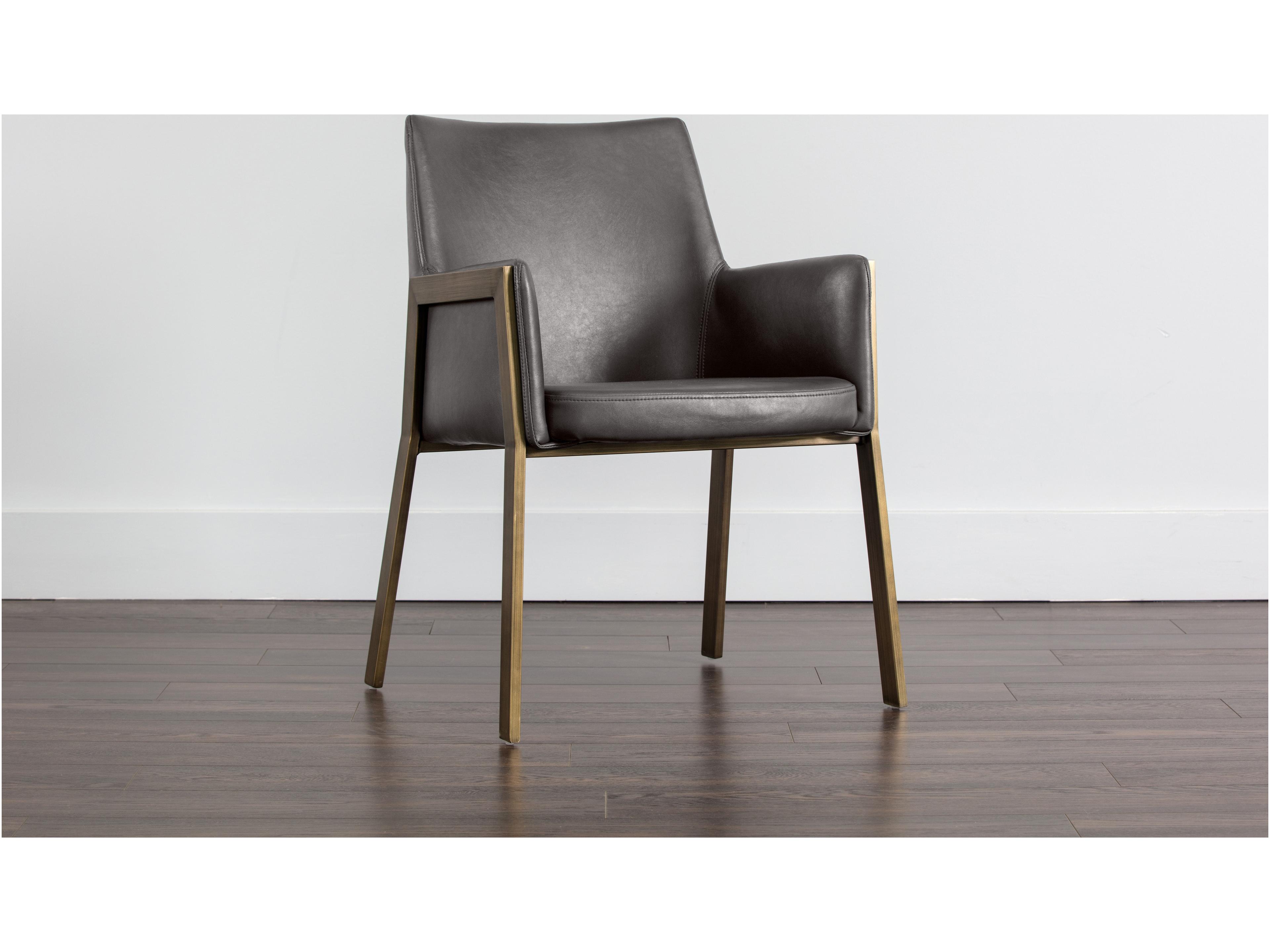 Sunpan Ikon Bernadette Gray Arm Dining Chair