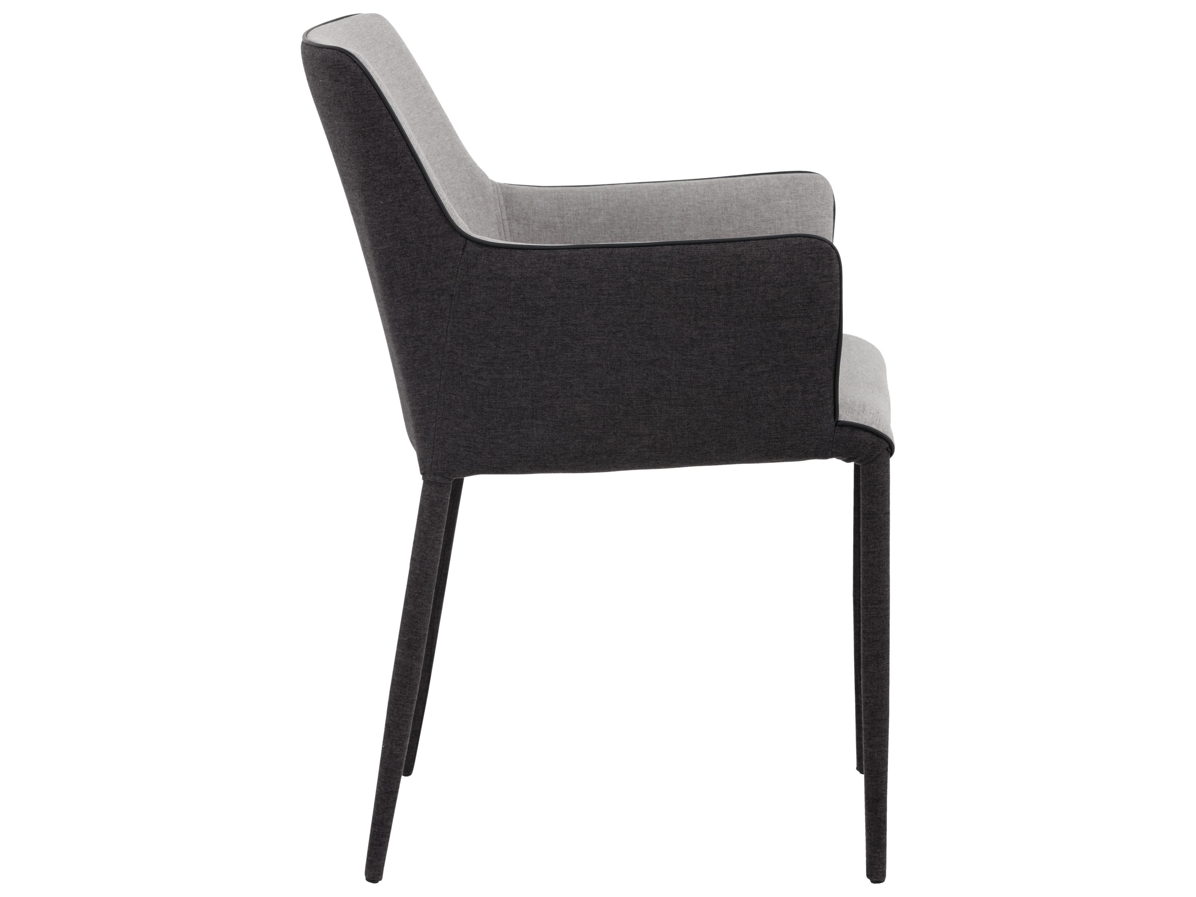 Sunpan Ikon Renee Gray Upholstered Arm Dining Chair