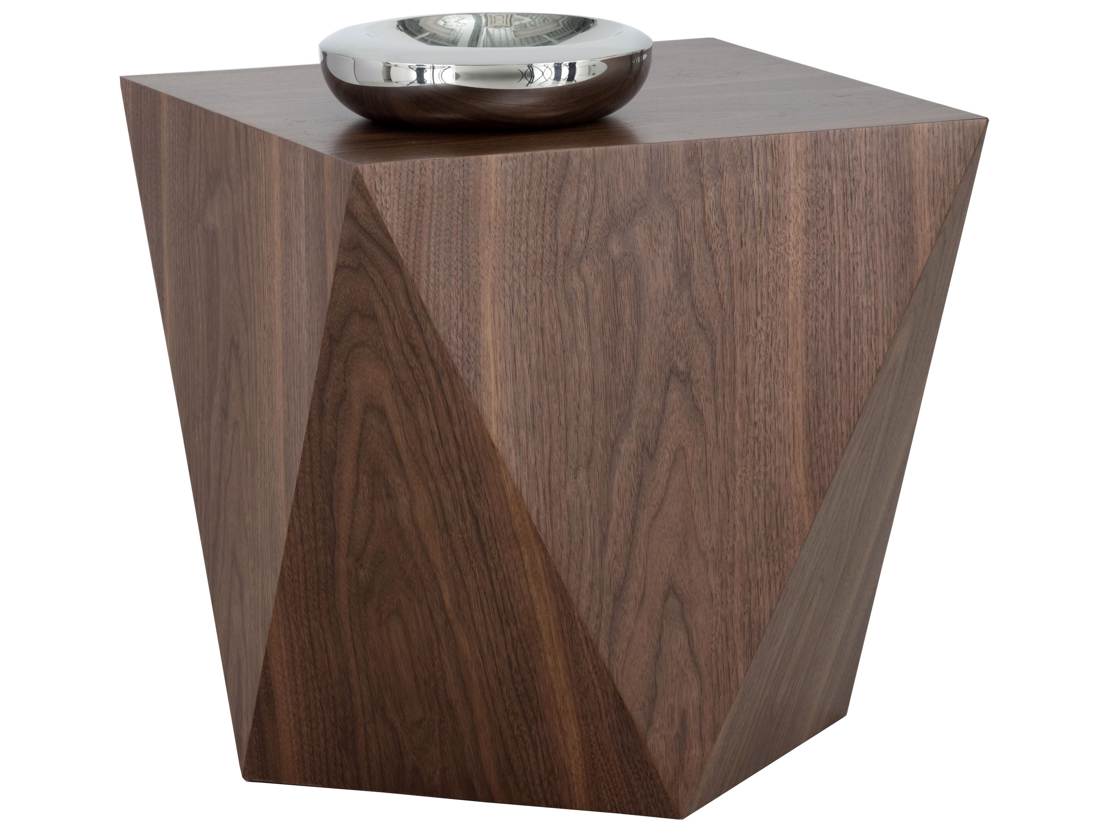 Timmons End Table Ikon Walnut Veneer Geometric