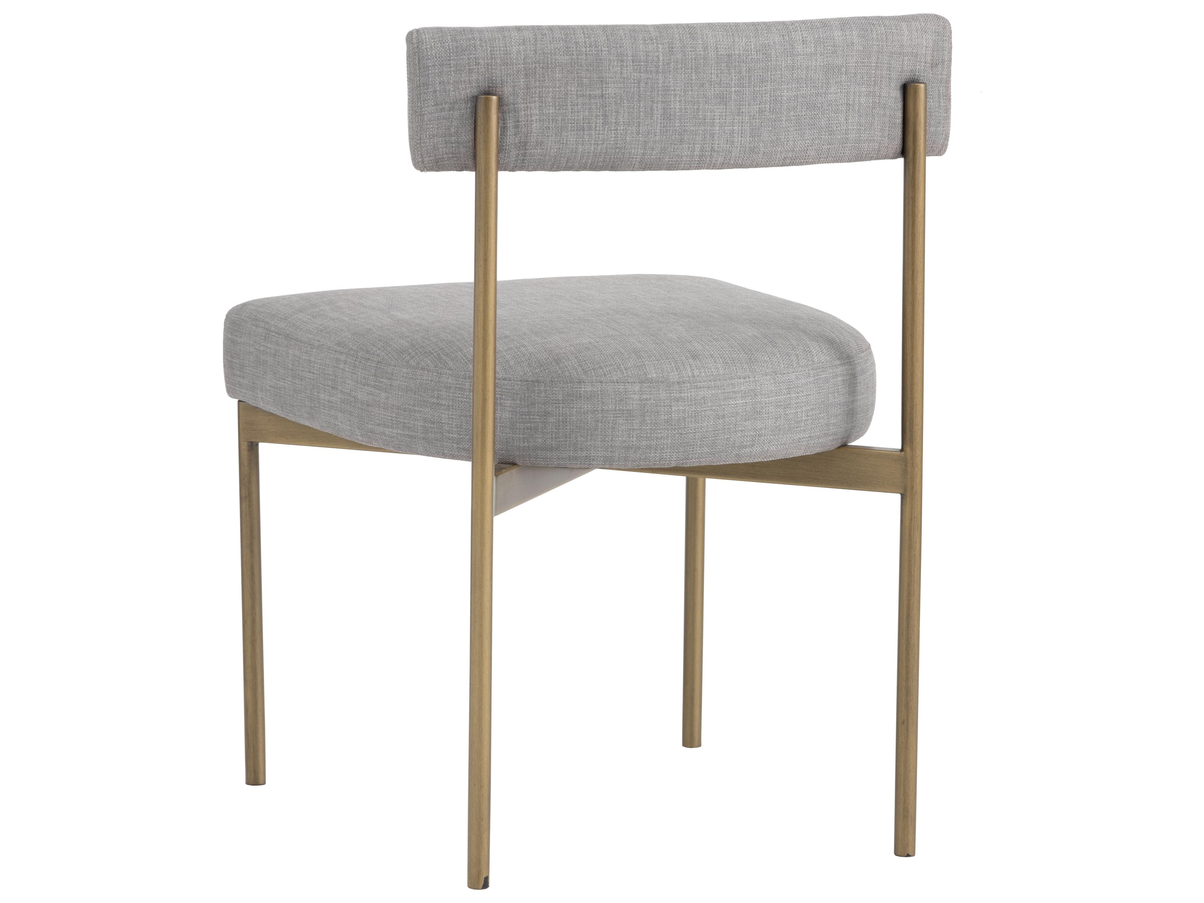 Sunpan Zenn Gold Upholstered Armless Dining Chair