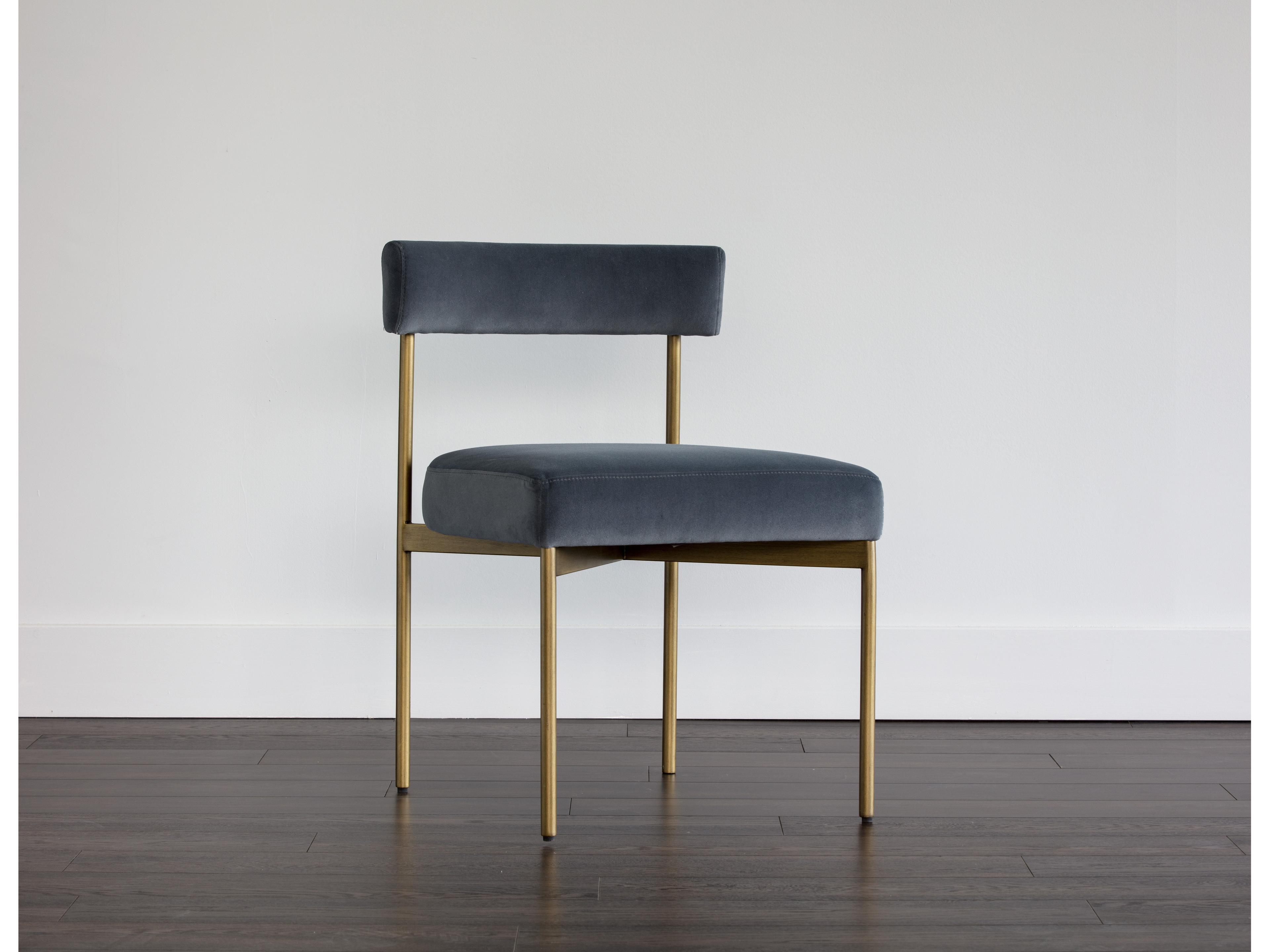 Sunpan Zenn Seneca Dining Chair Velvet Slate