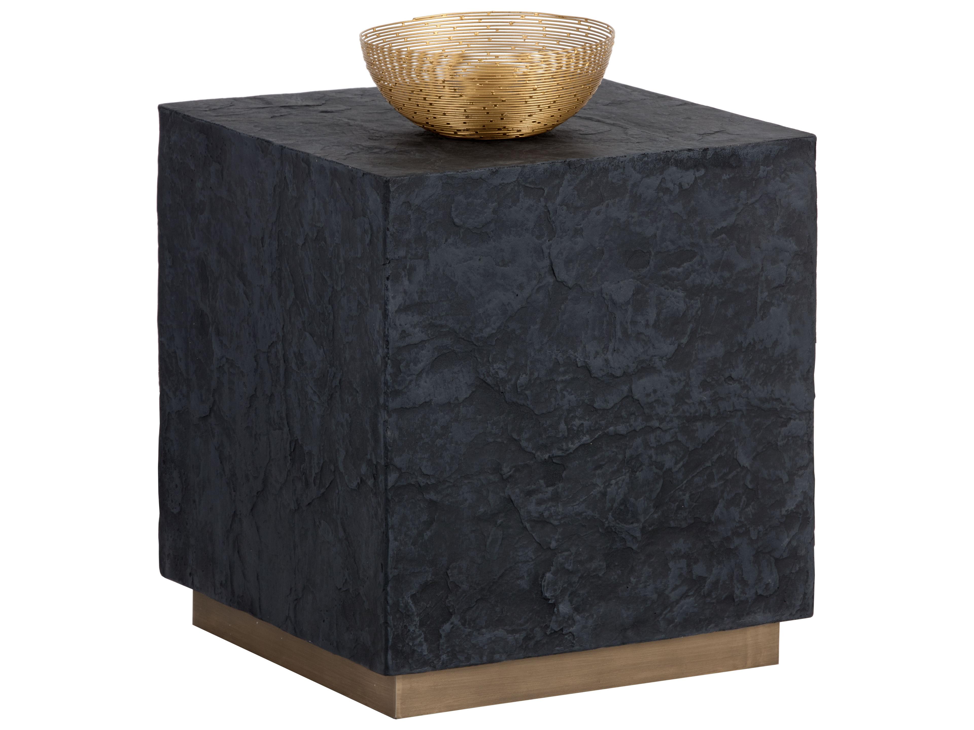 Newbury Solterra Side Table Concrete and Metal
