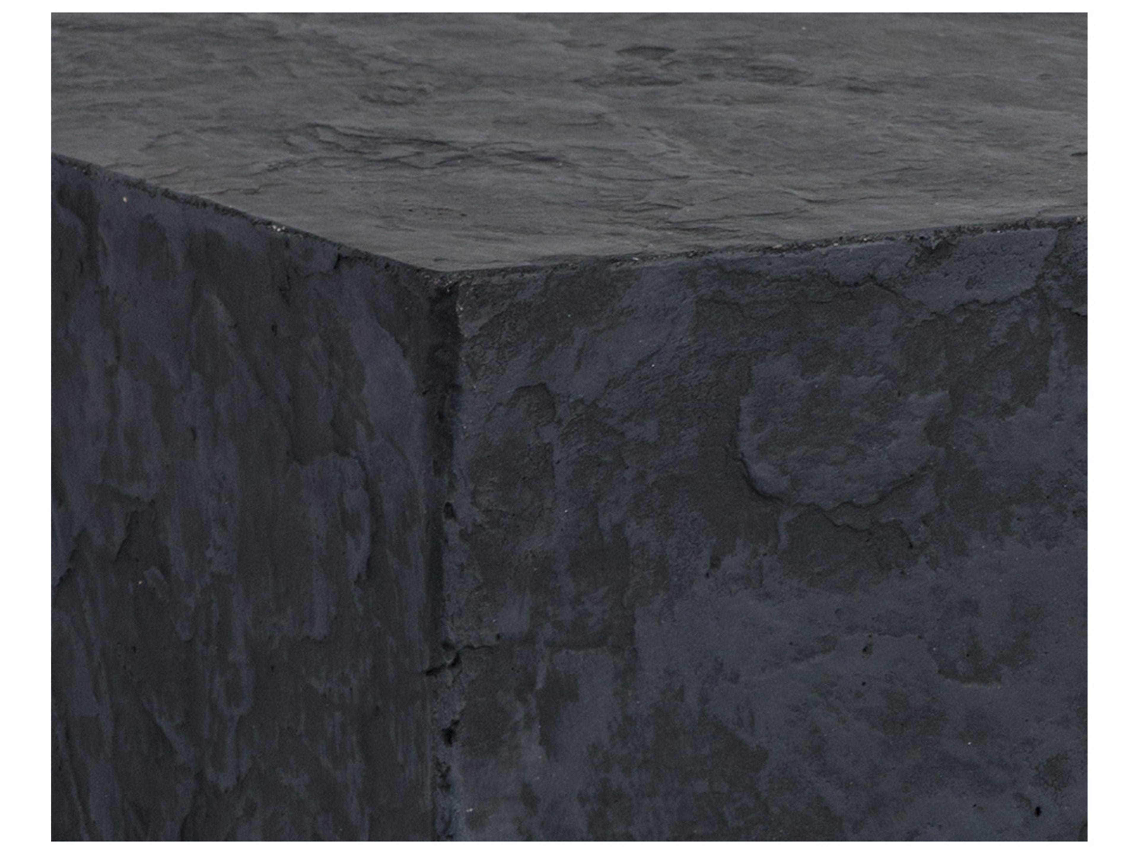 Sunpan Solterra Newbury Square Concrete Black Antique Brass End Table