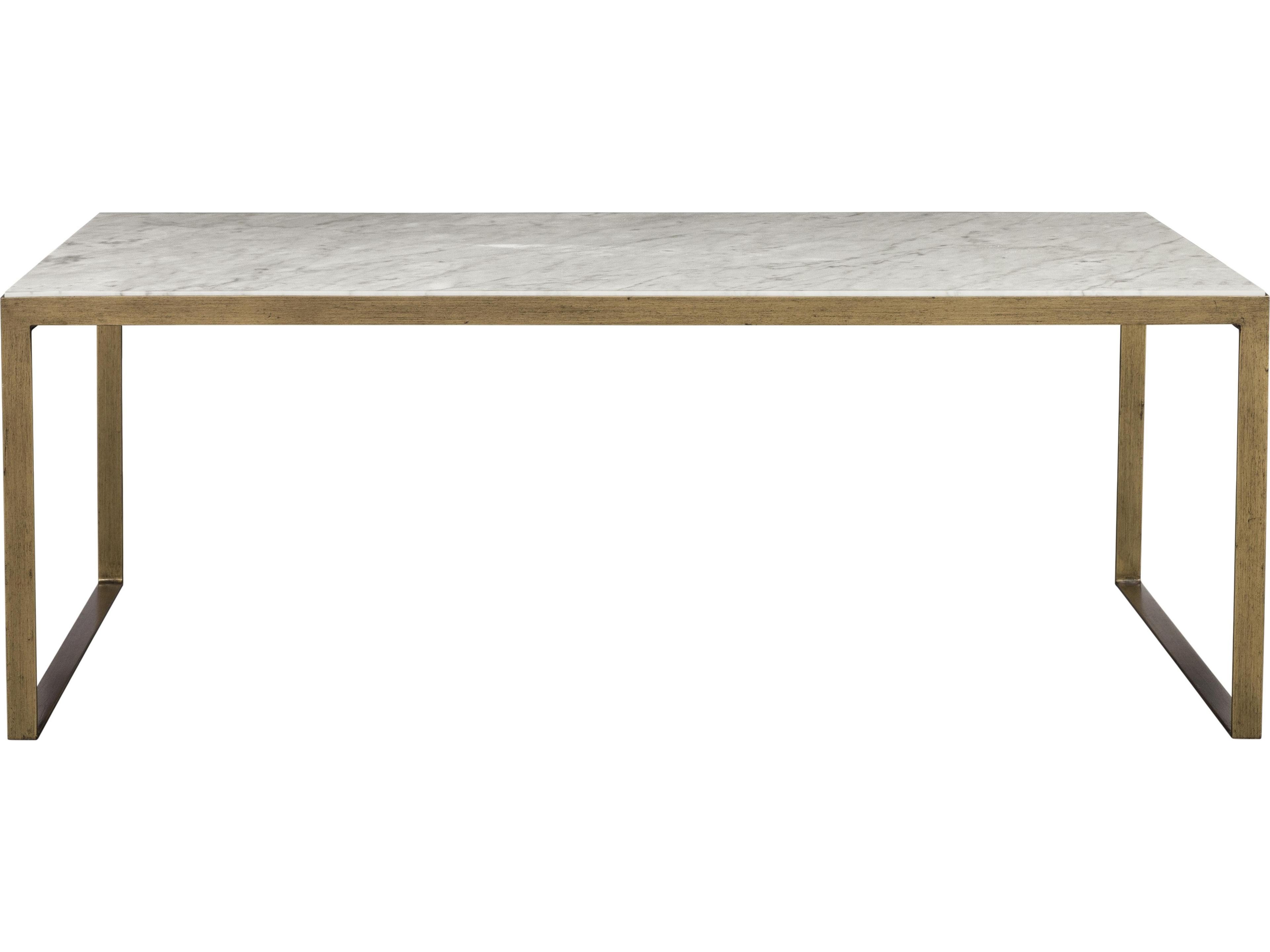 Mixt Evert Rectangular Marble White Antique Brass Coffee Table