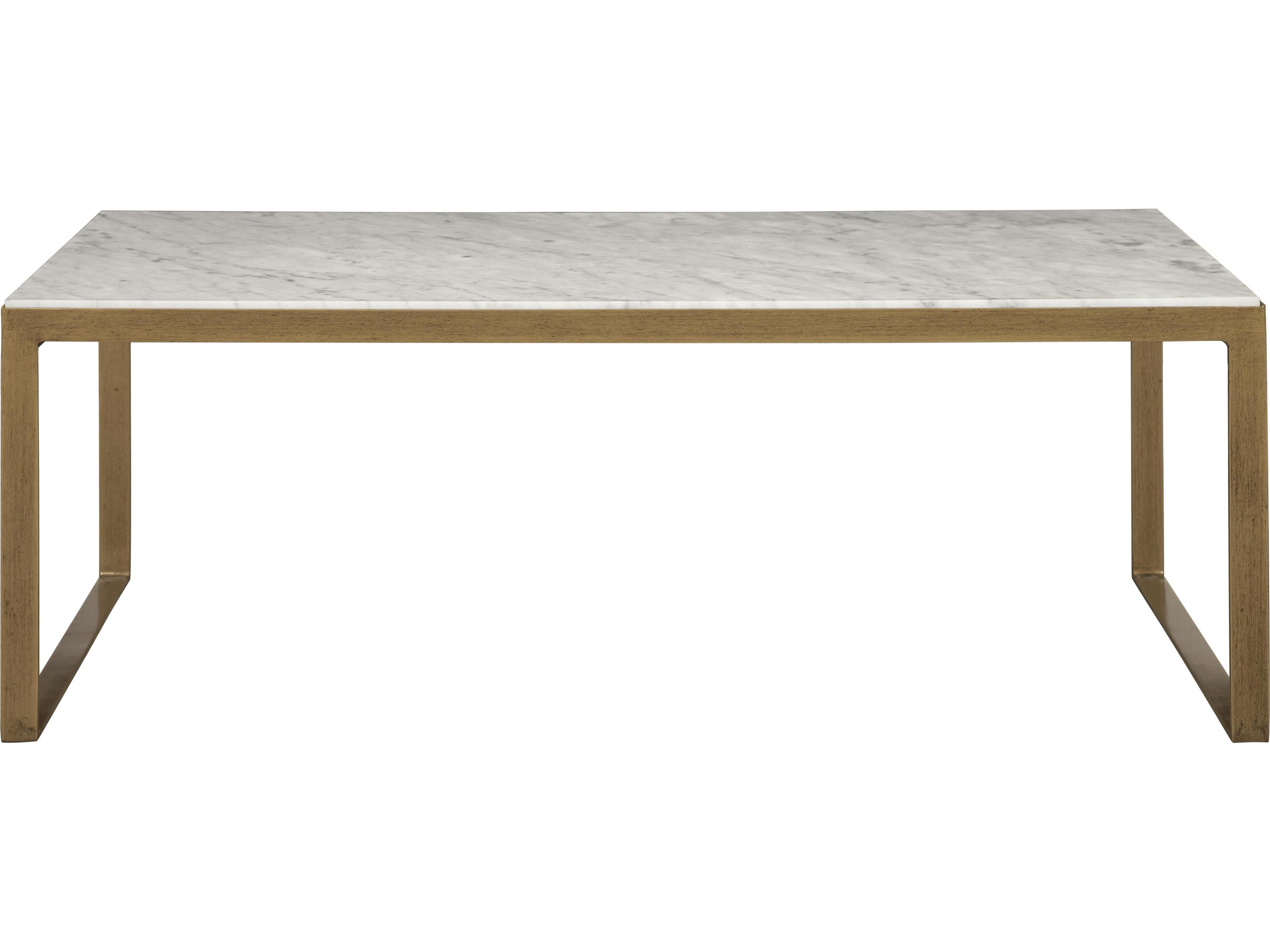 Sunpan Mixt Evert Rectangular Marble White Antique Brass Coffee Table
