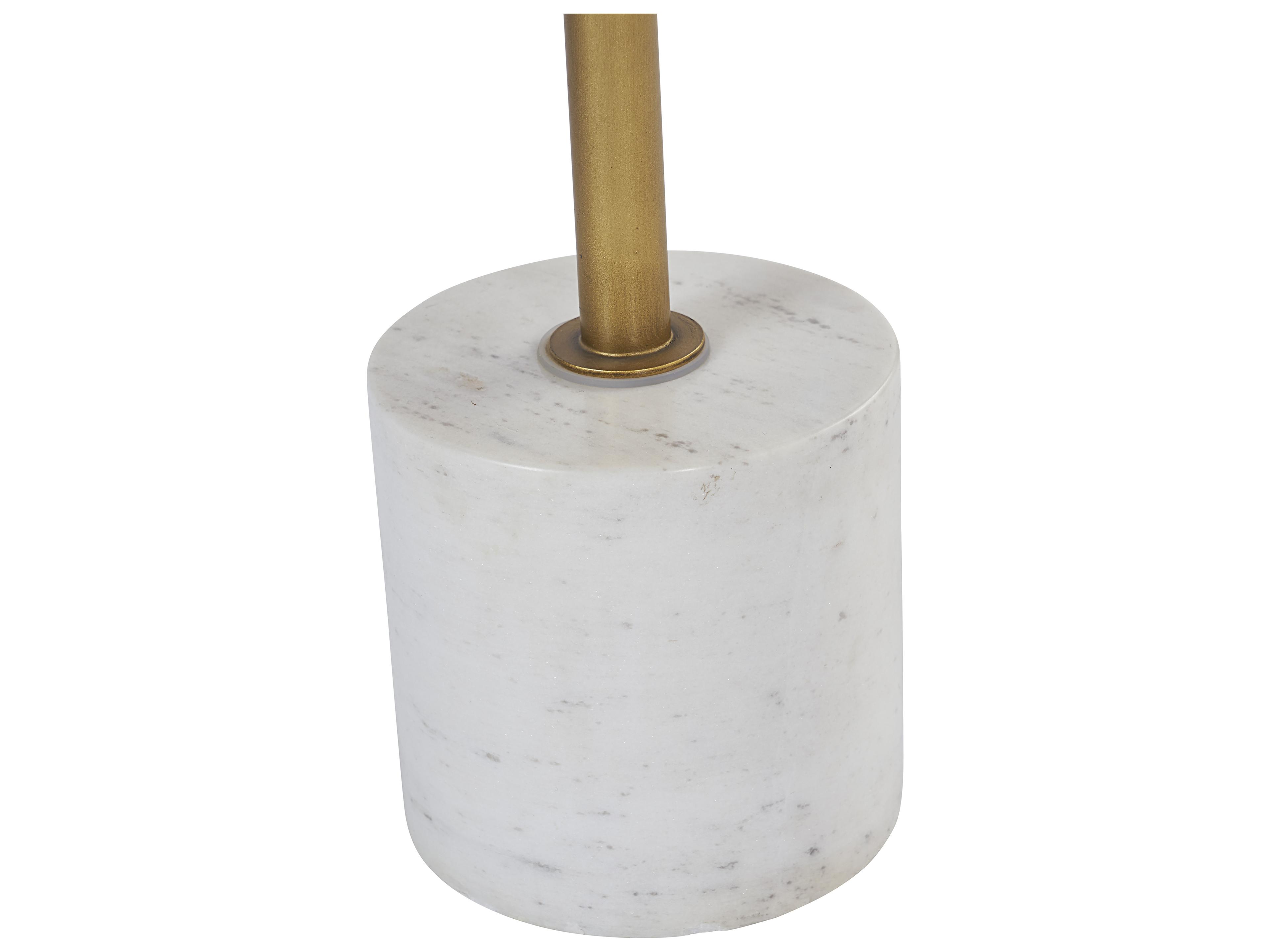 Sunpan Irongate Sia Round Metal White Brass End Table