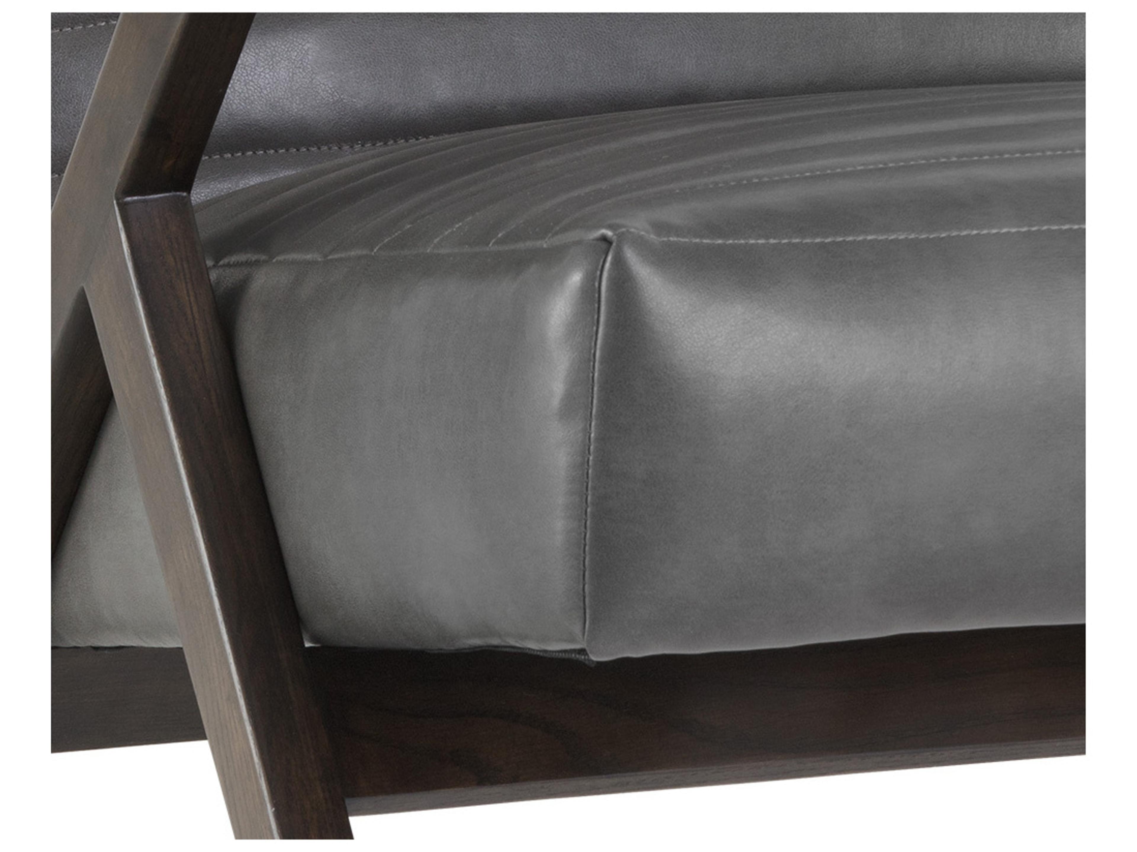 Sunpan Mixt Peyton Gray Leather Accent Chair