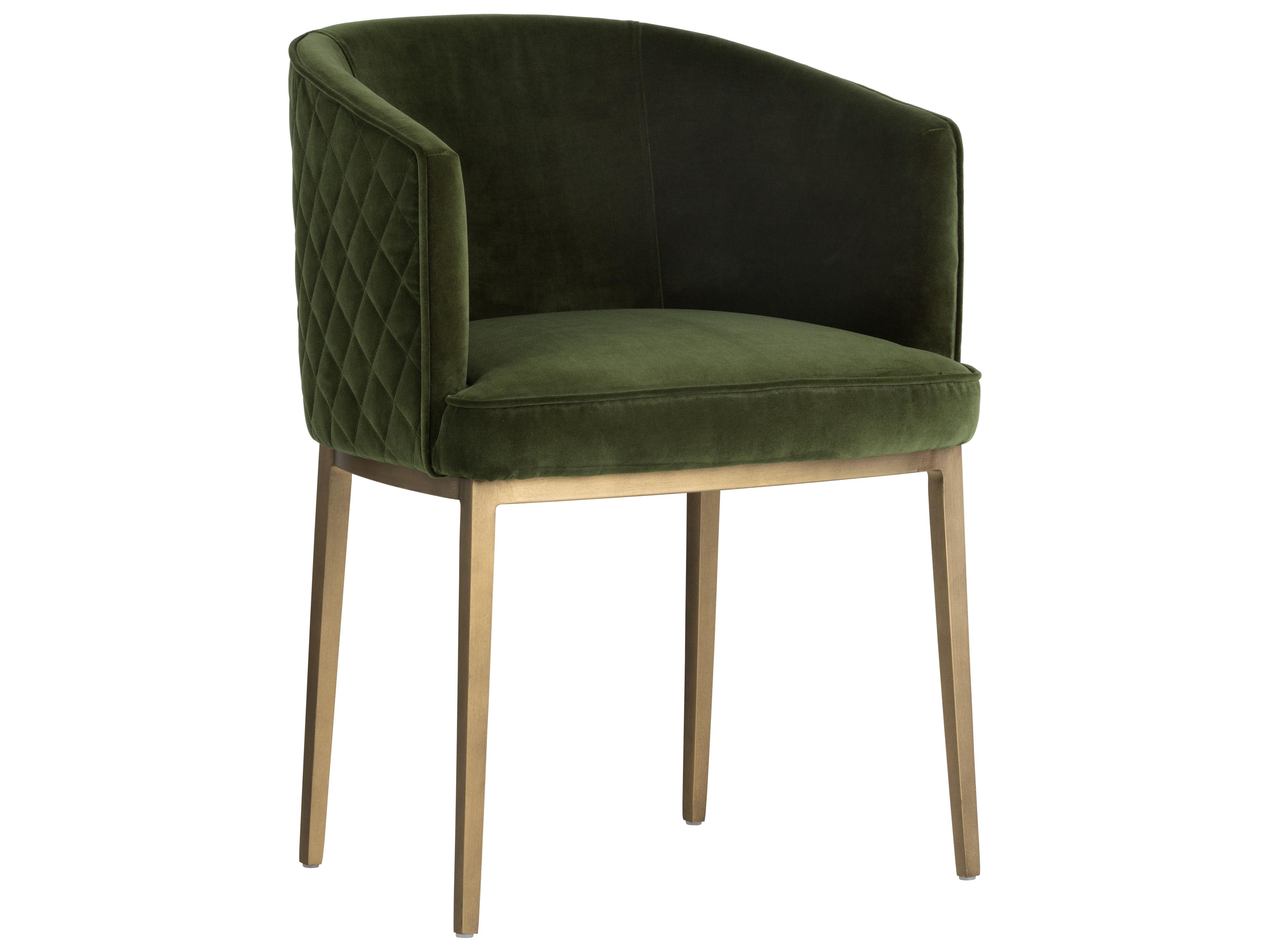 Mixt Cornella Green Upholstered Arm Dining Chair