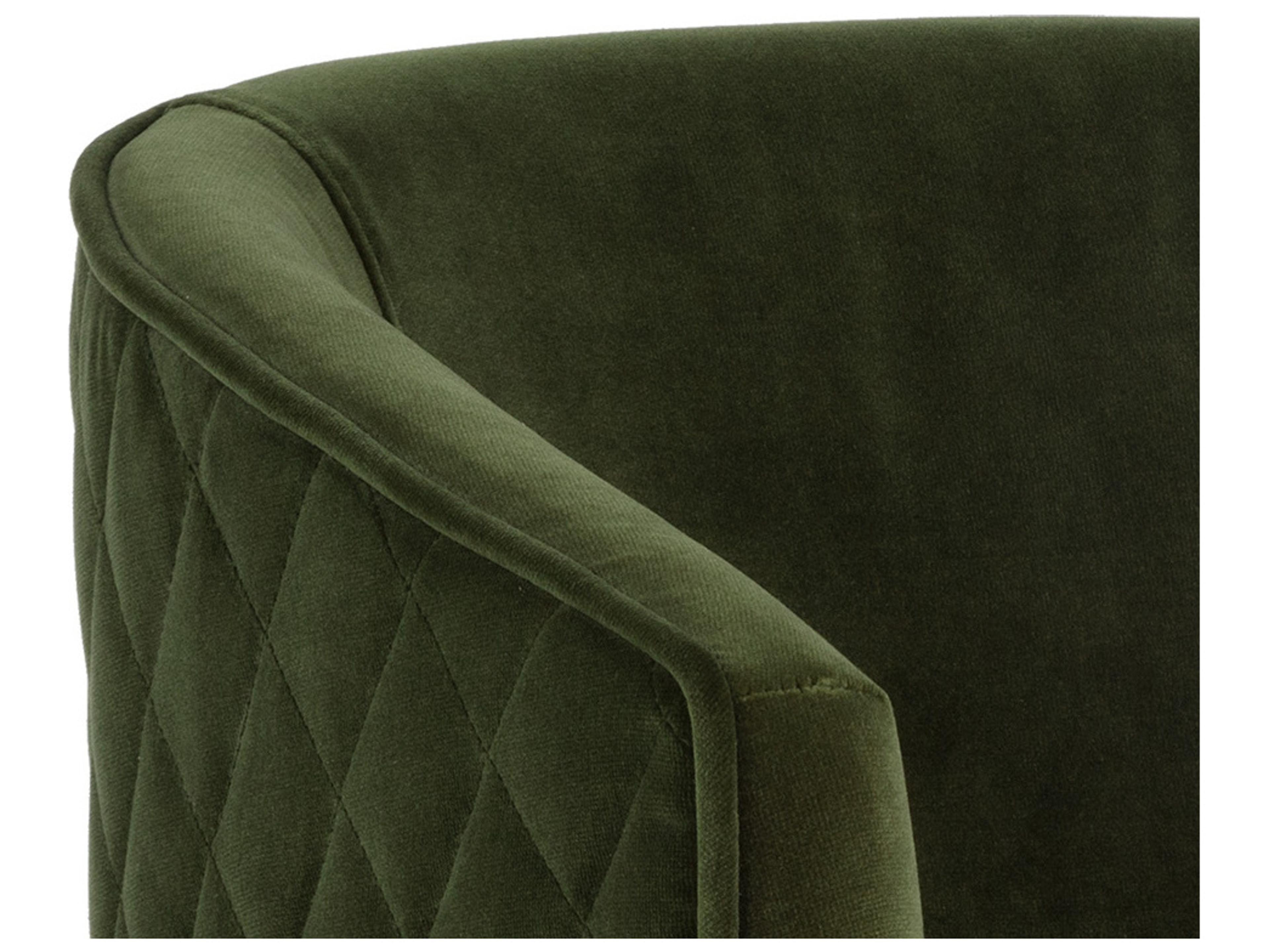 Sunpan Mixt Cornella Green Upholstered Arm Dining Chair