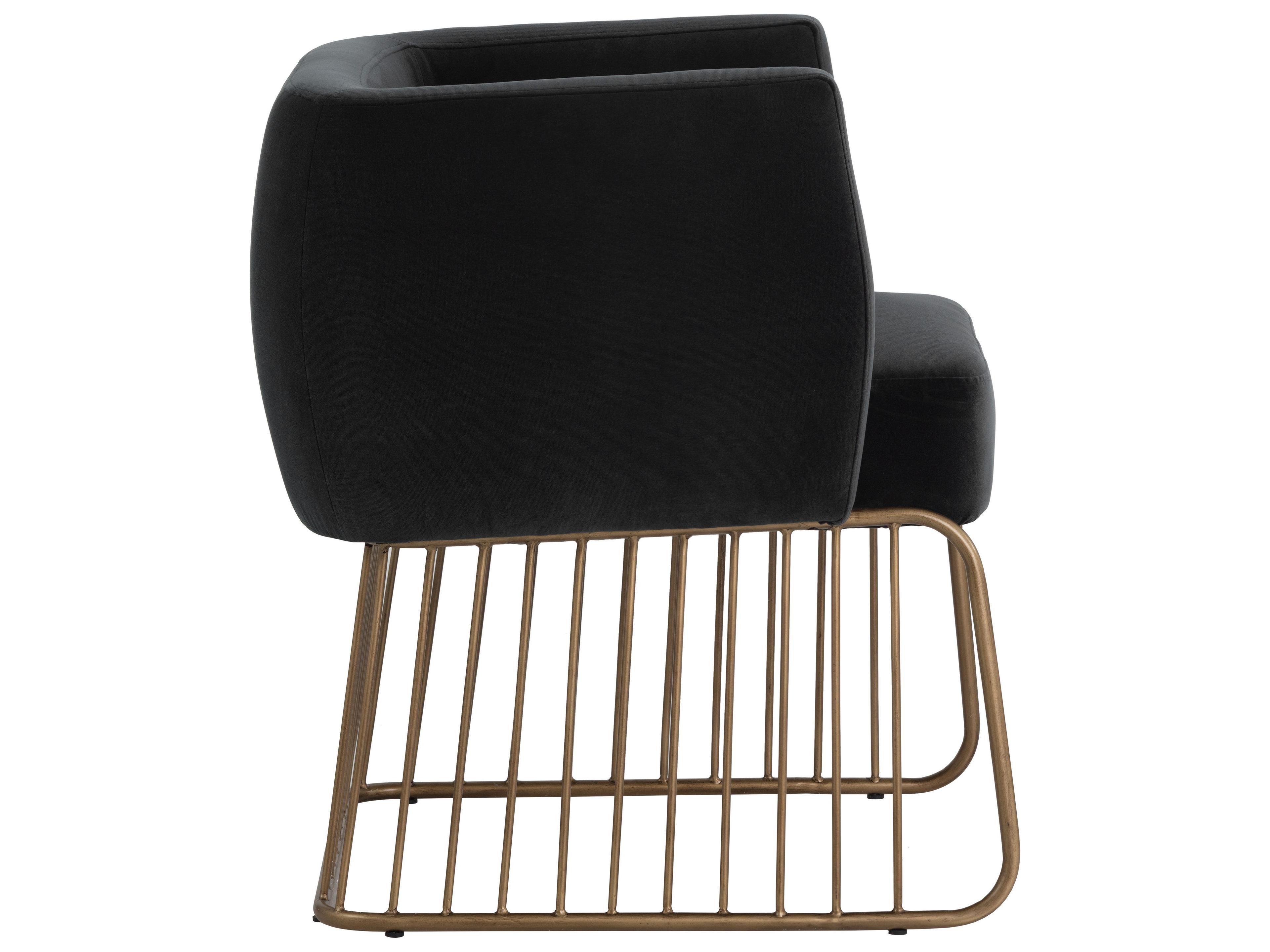 Sunpan Mixt Gala Gray Upholstered Arm Dining Chair