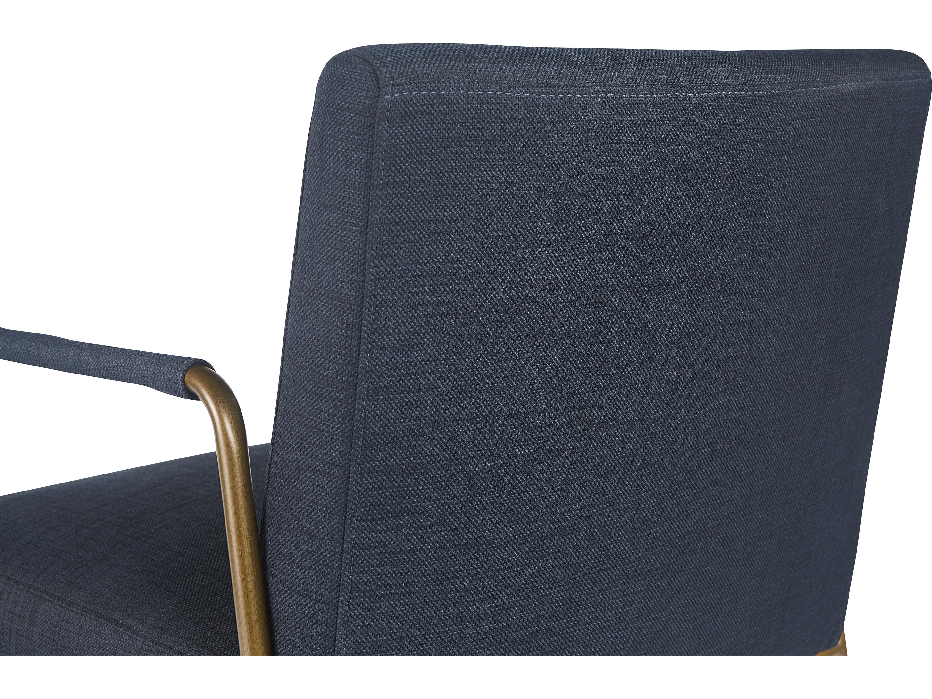 Sunpan Zenn Balford Blue Upholstered Arm Dining Chair