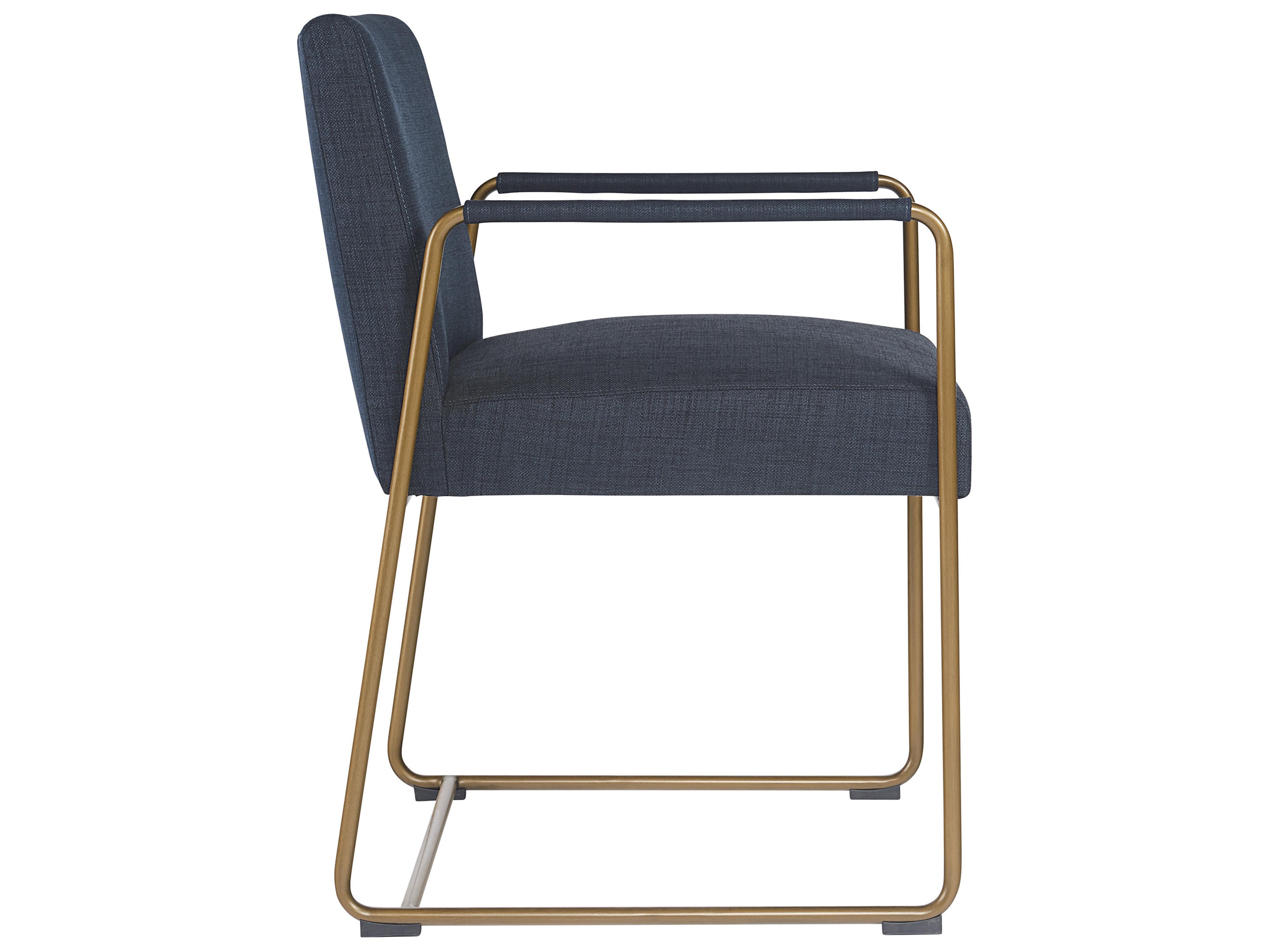 Sunpan Zenn Balford Blue Upholstered Arm Dining Chair