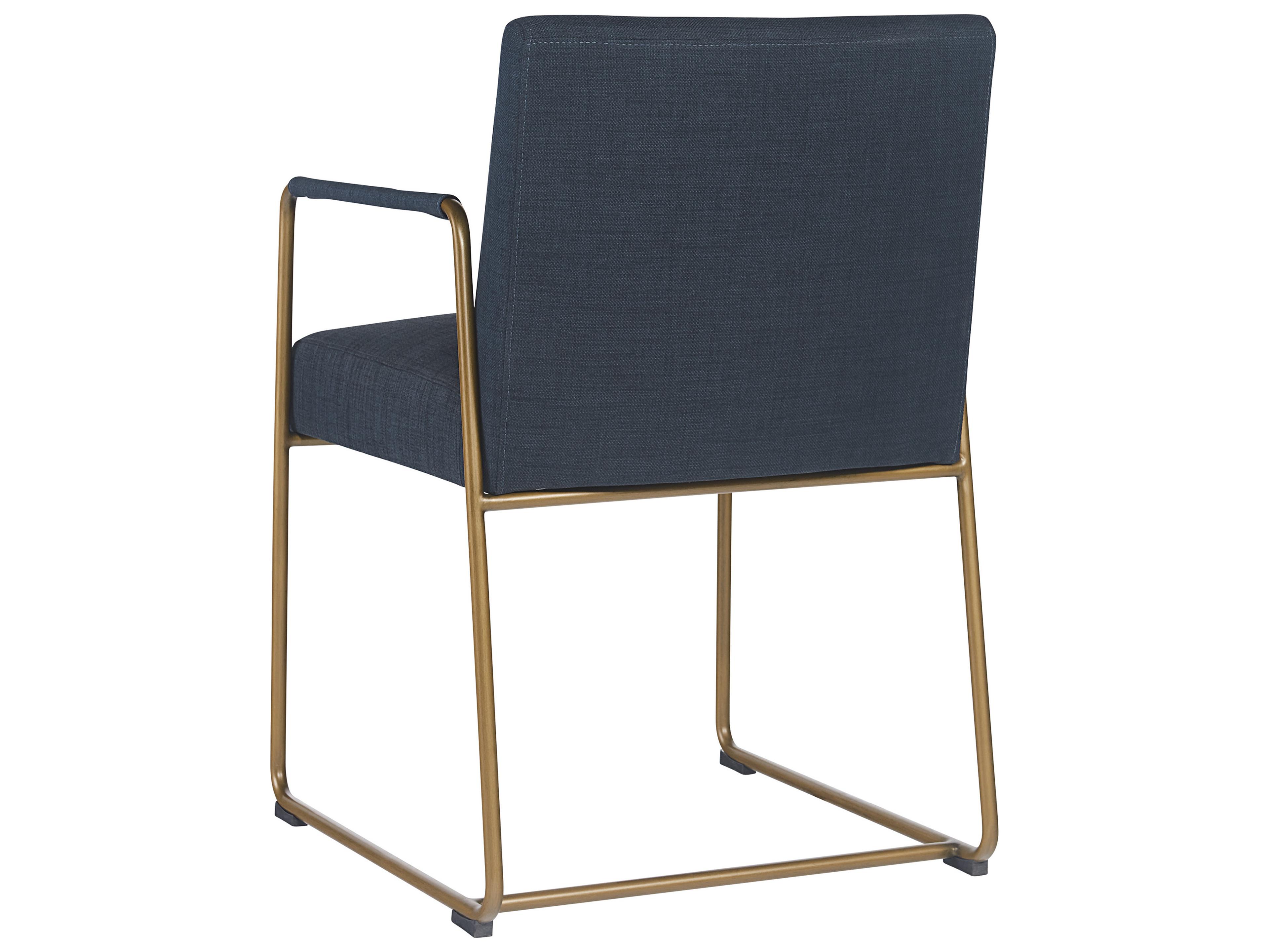 Sunpan Zenn Balford Blue Upholstered Arm Dining Chair