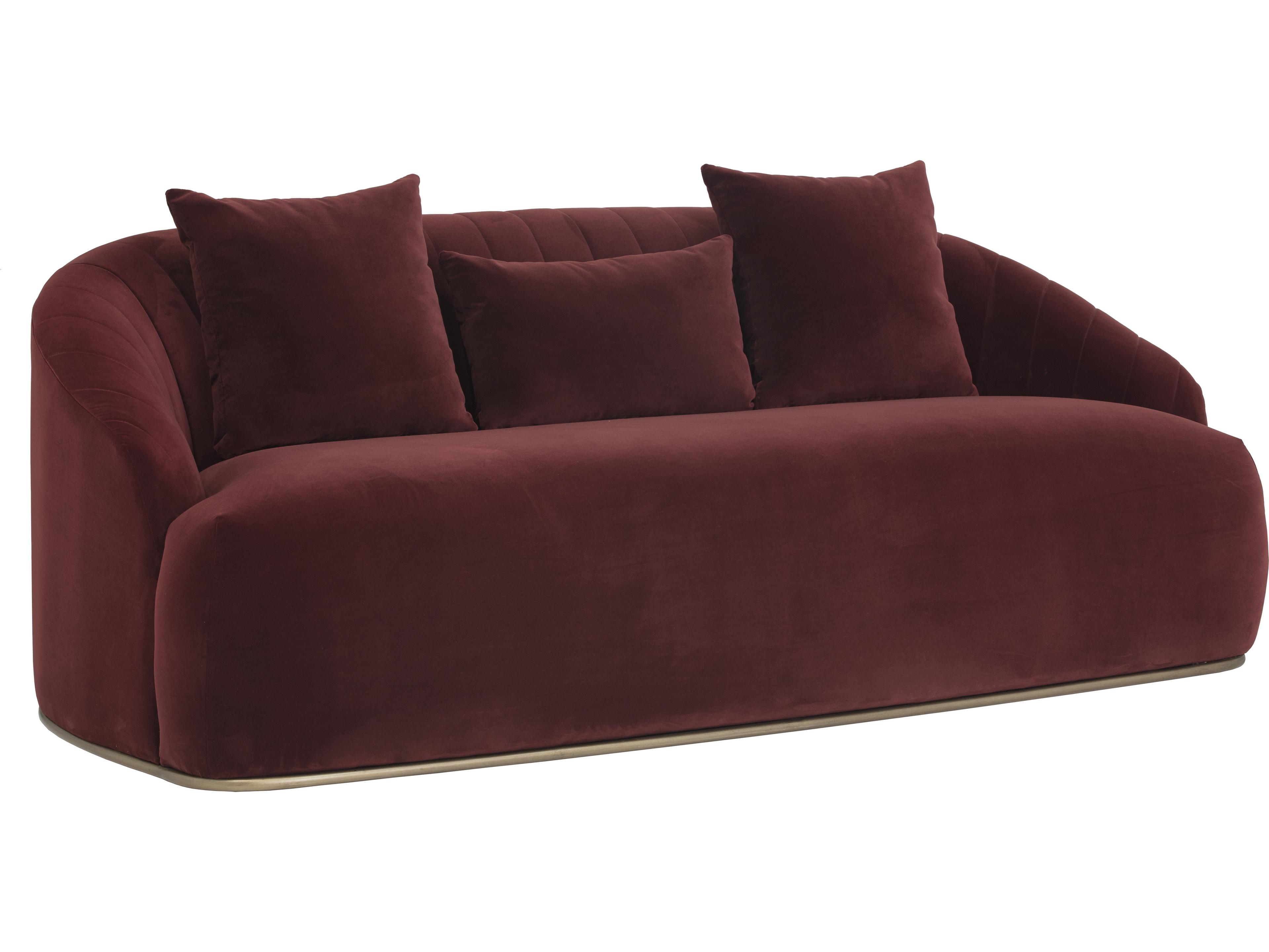 Sunpan Mixt Astrid Merlot Antique Brass Red Upholstered Loveseat