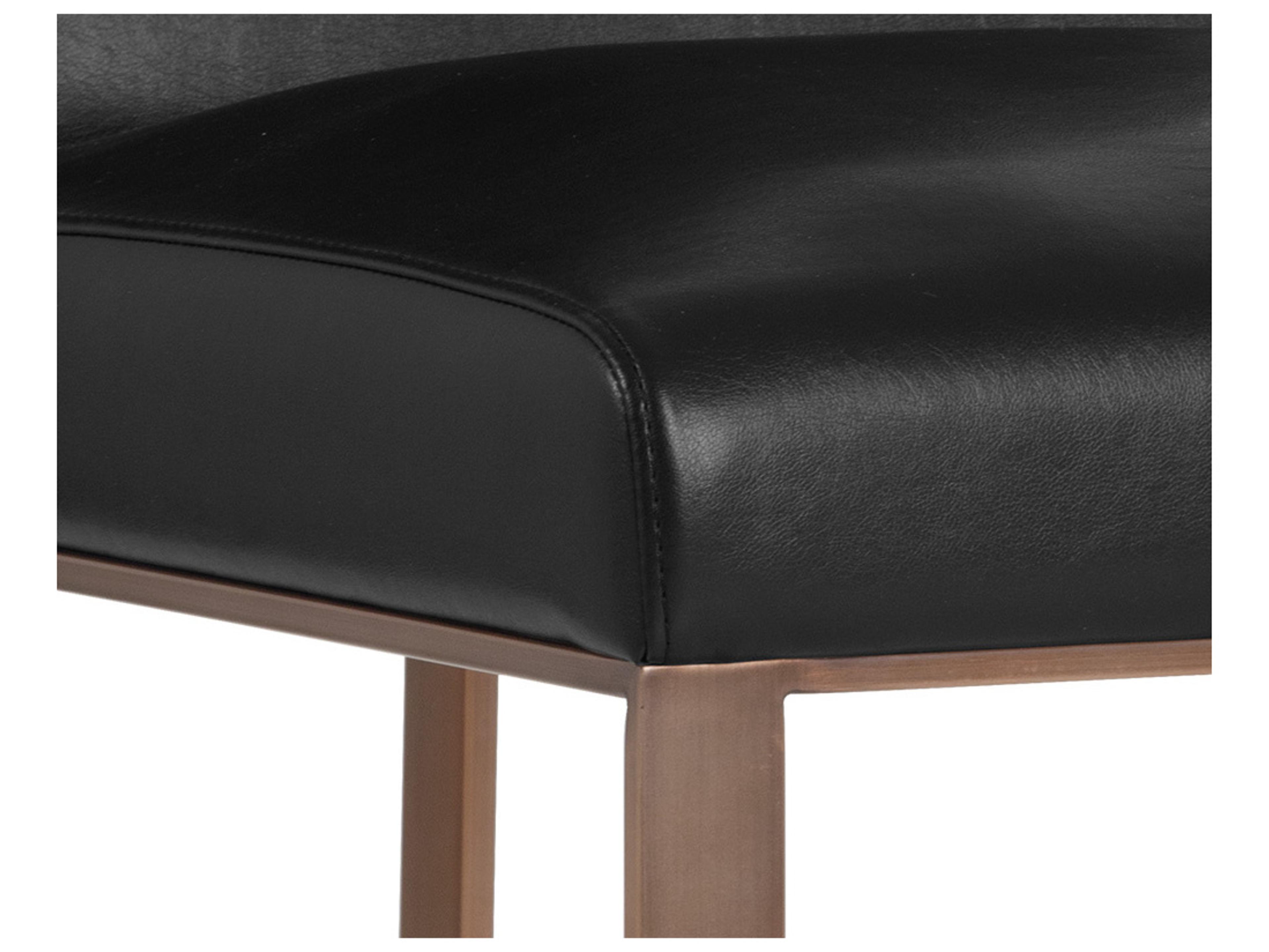 Sunpan Ikon Dean Leather Black Upholstered Side Dining Chair