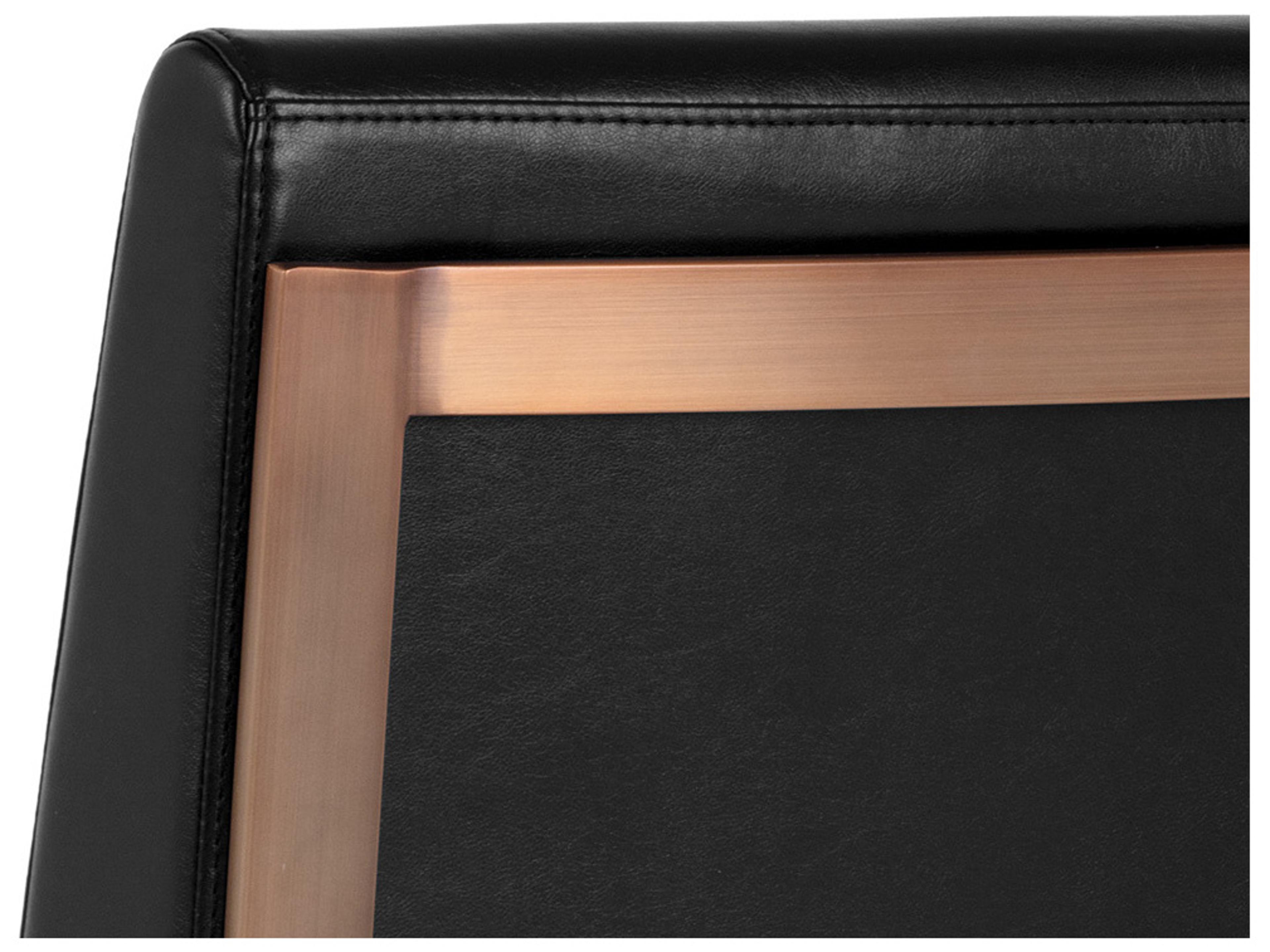 Sunpan Ikon Dean Leather Black Upholstered Side Dining Chair