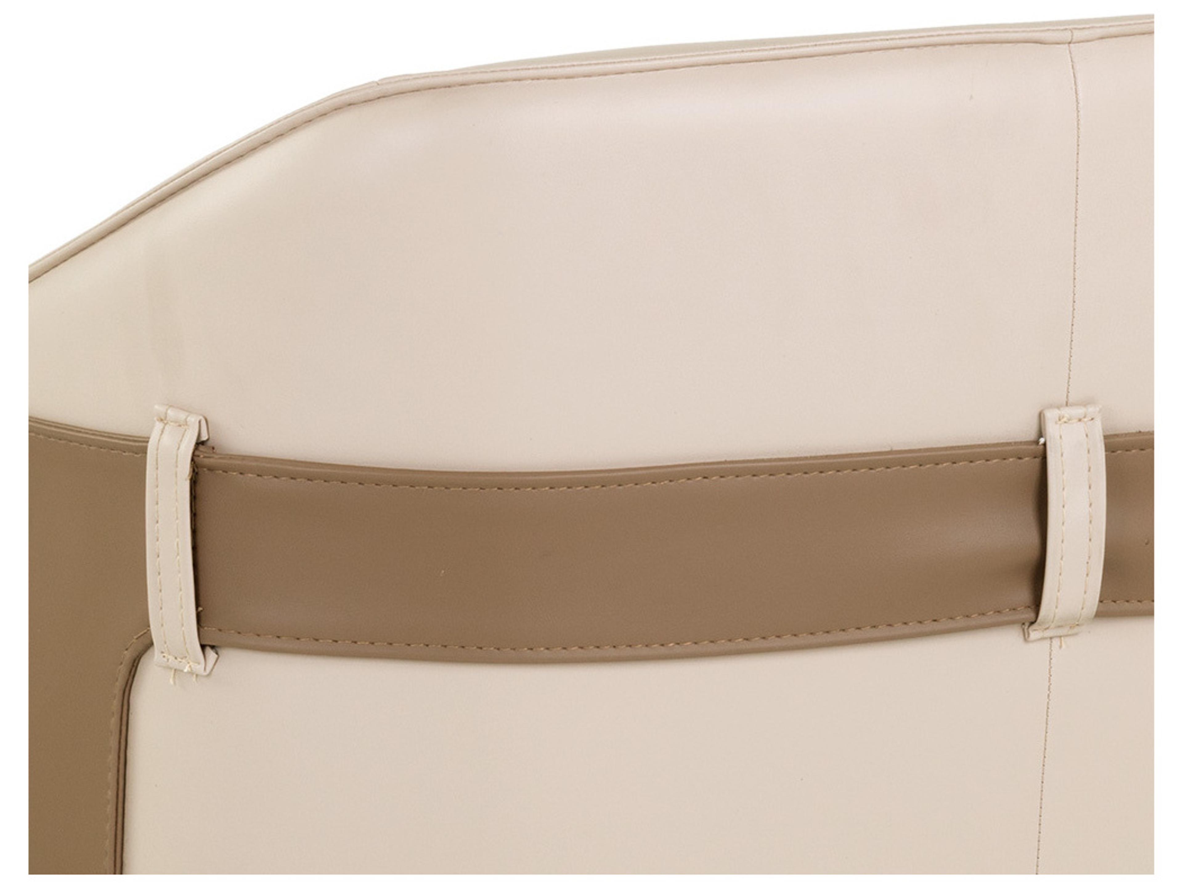 Sunpan Ikon Carter Leather Beige Upholstered Arm Dining Chair