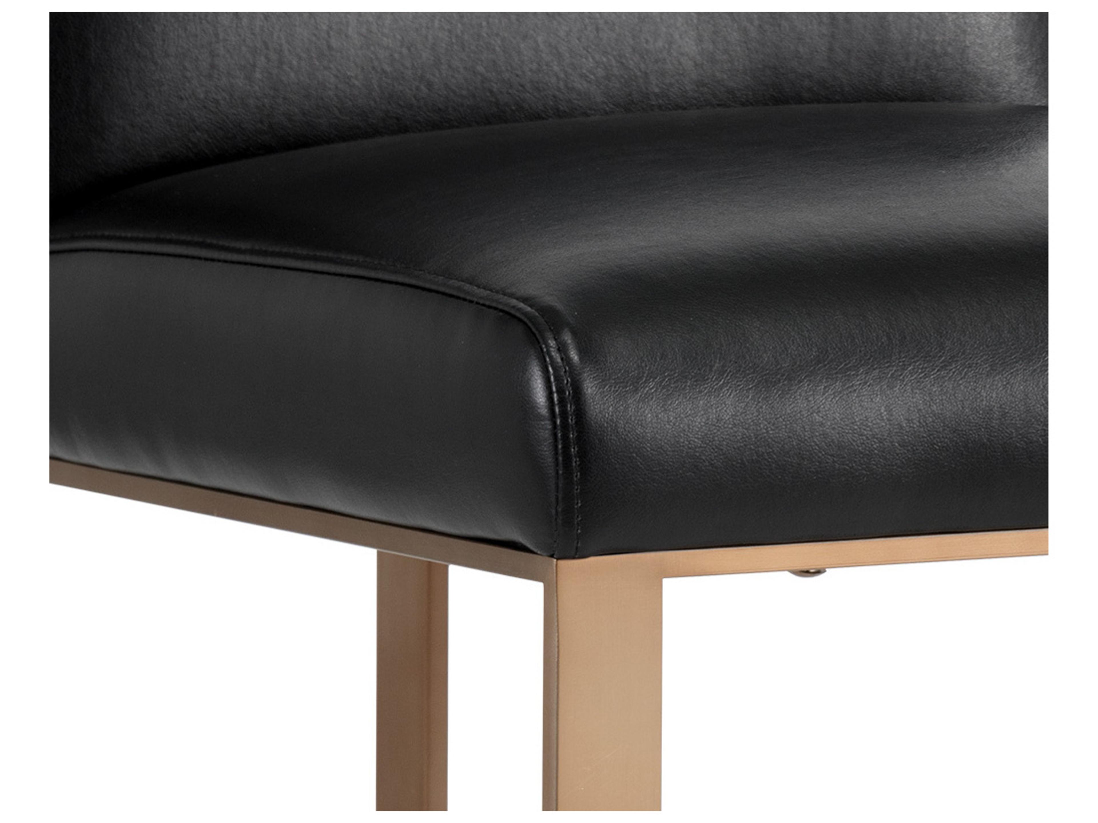 Sunpan Ikon Dean Leather Cantina Black Antique Brass Counter Stool