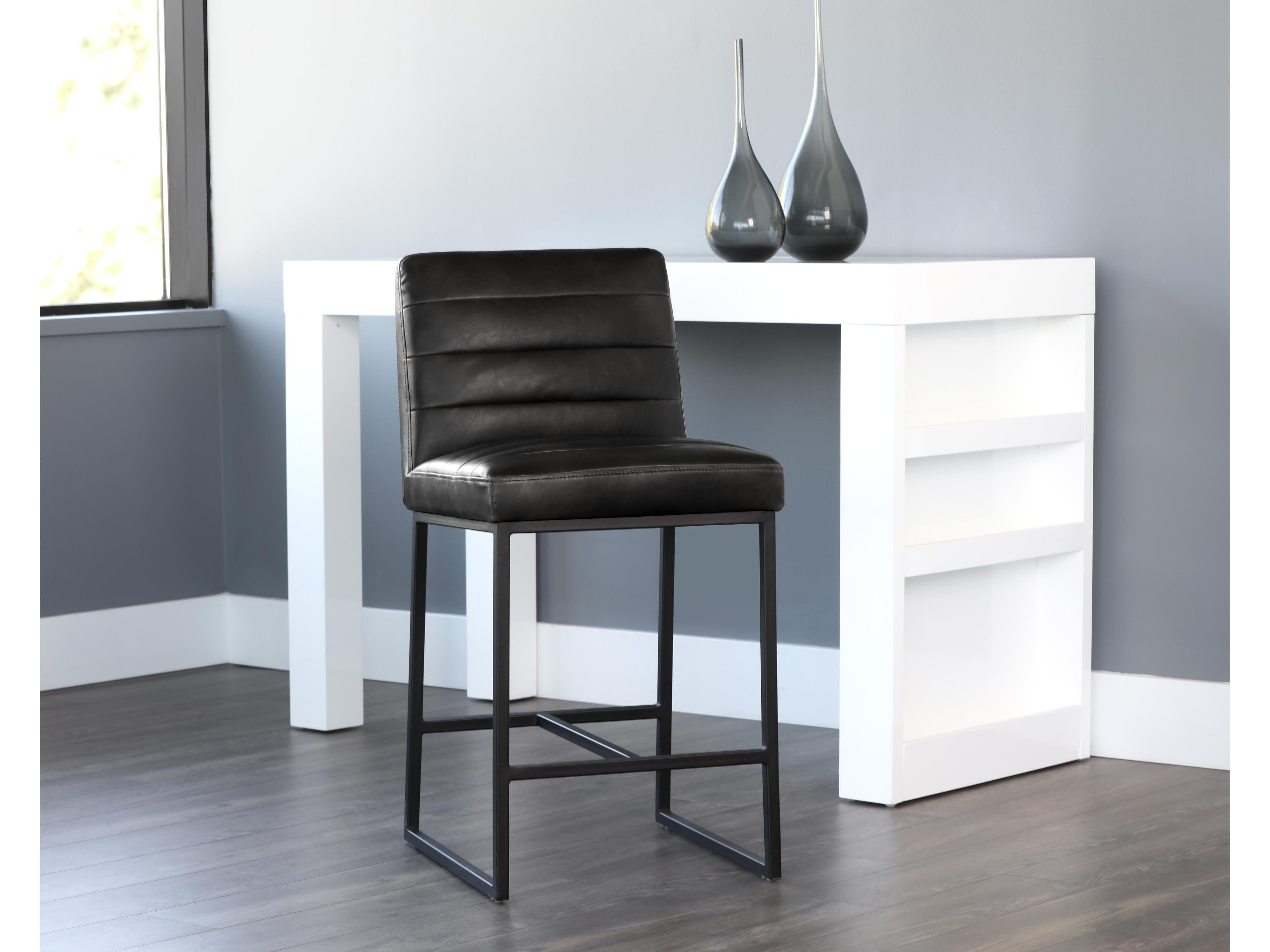 Sunpan 5west 18.5" Spyros Counter Stool Coal Black