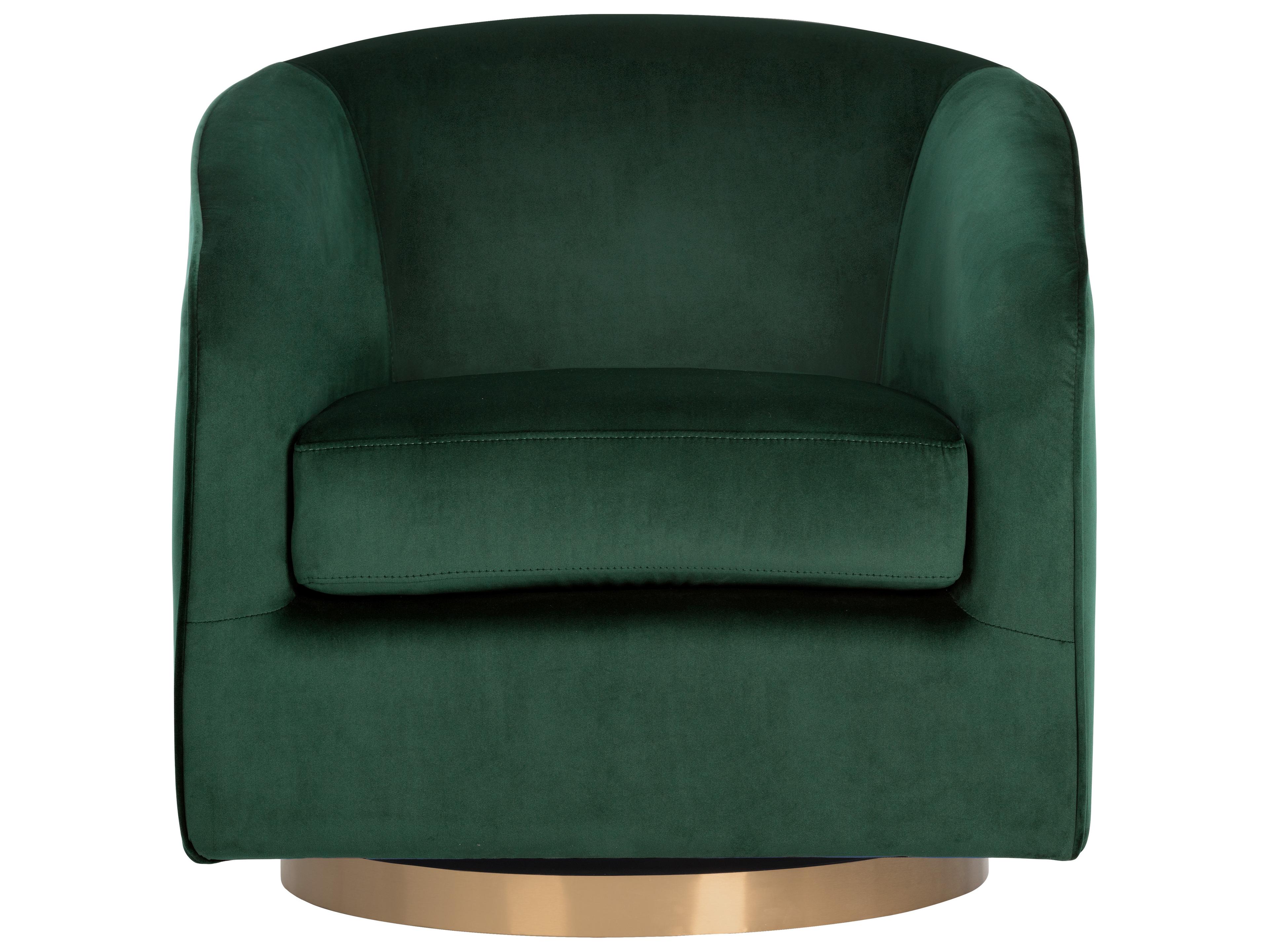 Sunpan Hazel Swivel Gold Fabric Accent Chair