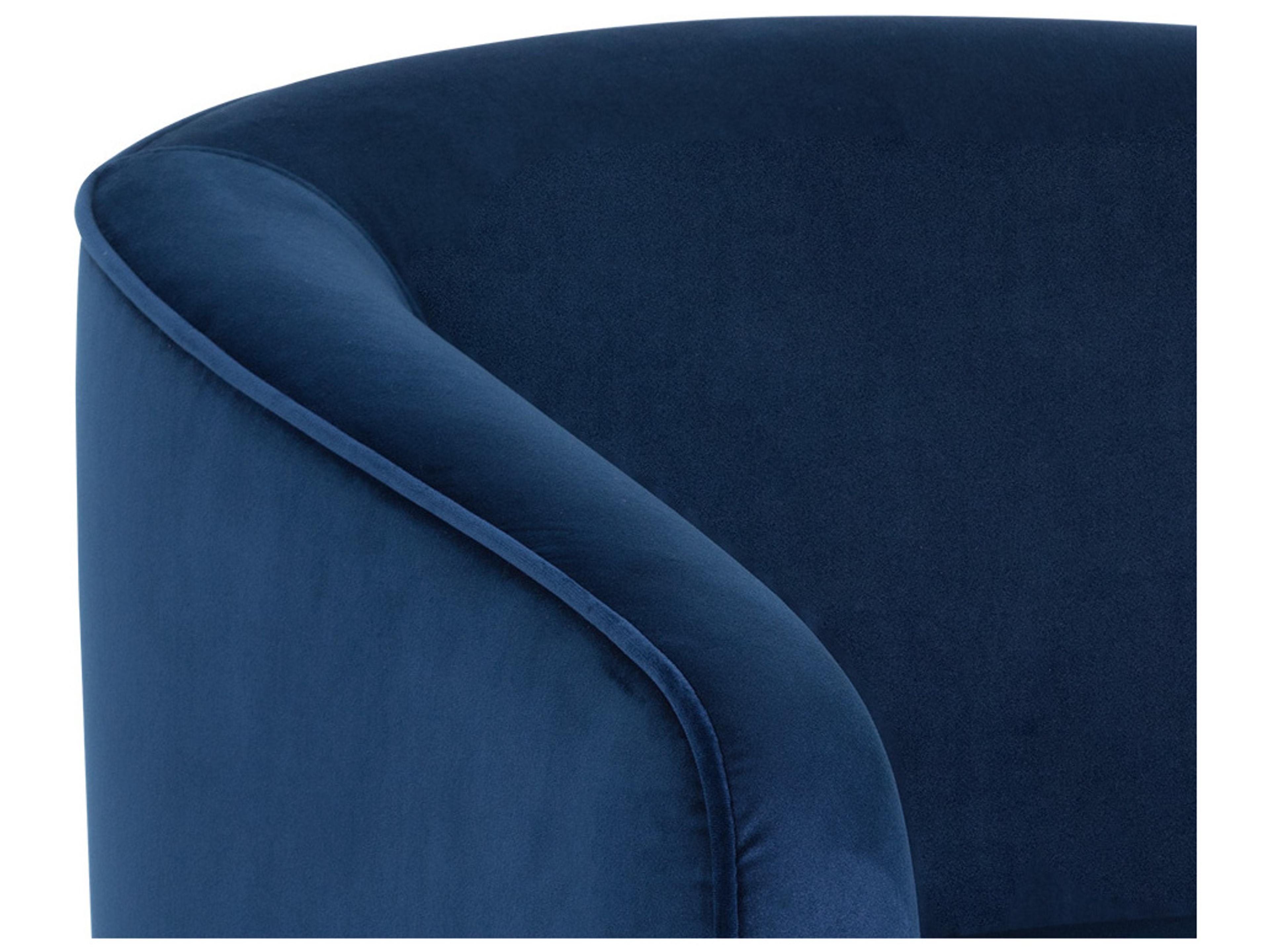 Sunpan Hazel Swivel Blue Fabric Accent Chair