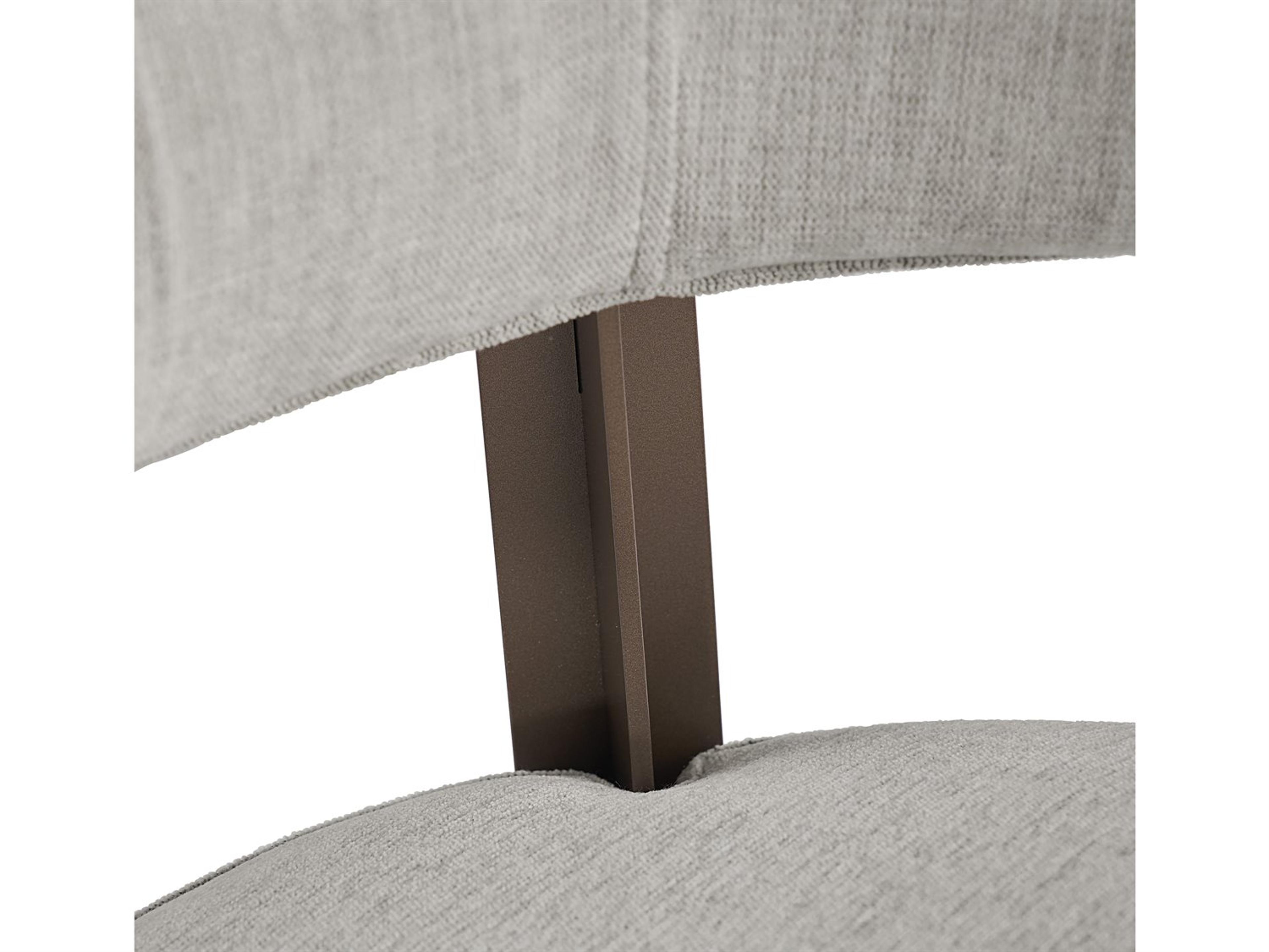 Sunpan Club Sheila Gray Upholstered Arm Dining Chair