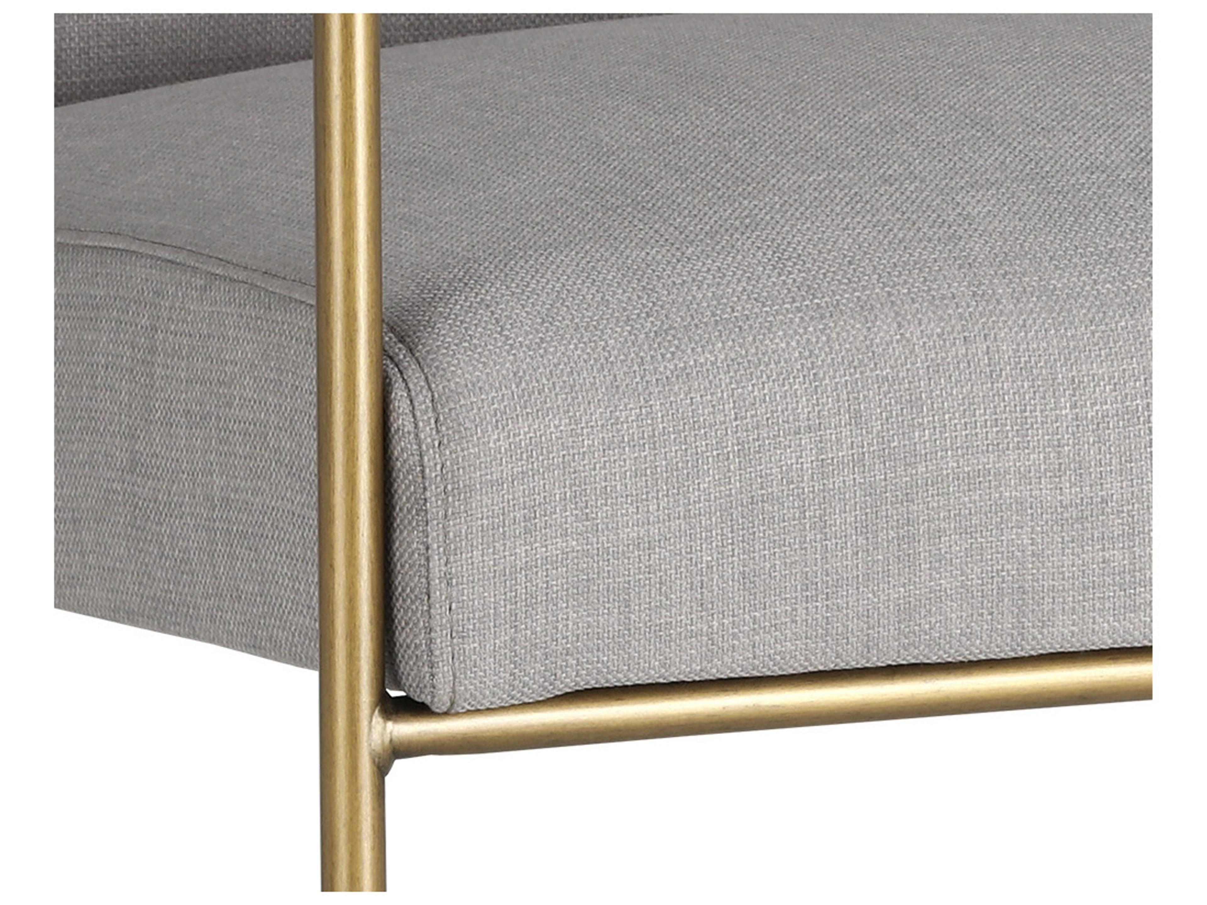 Sunpan Zenn Balford Gray Upholstered Arm Dining Chair