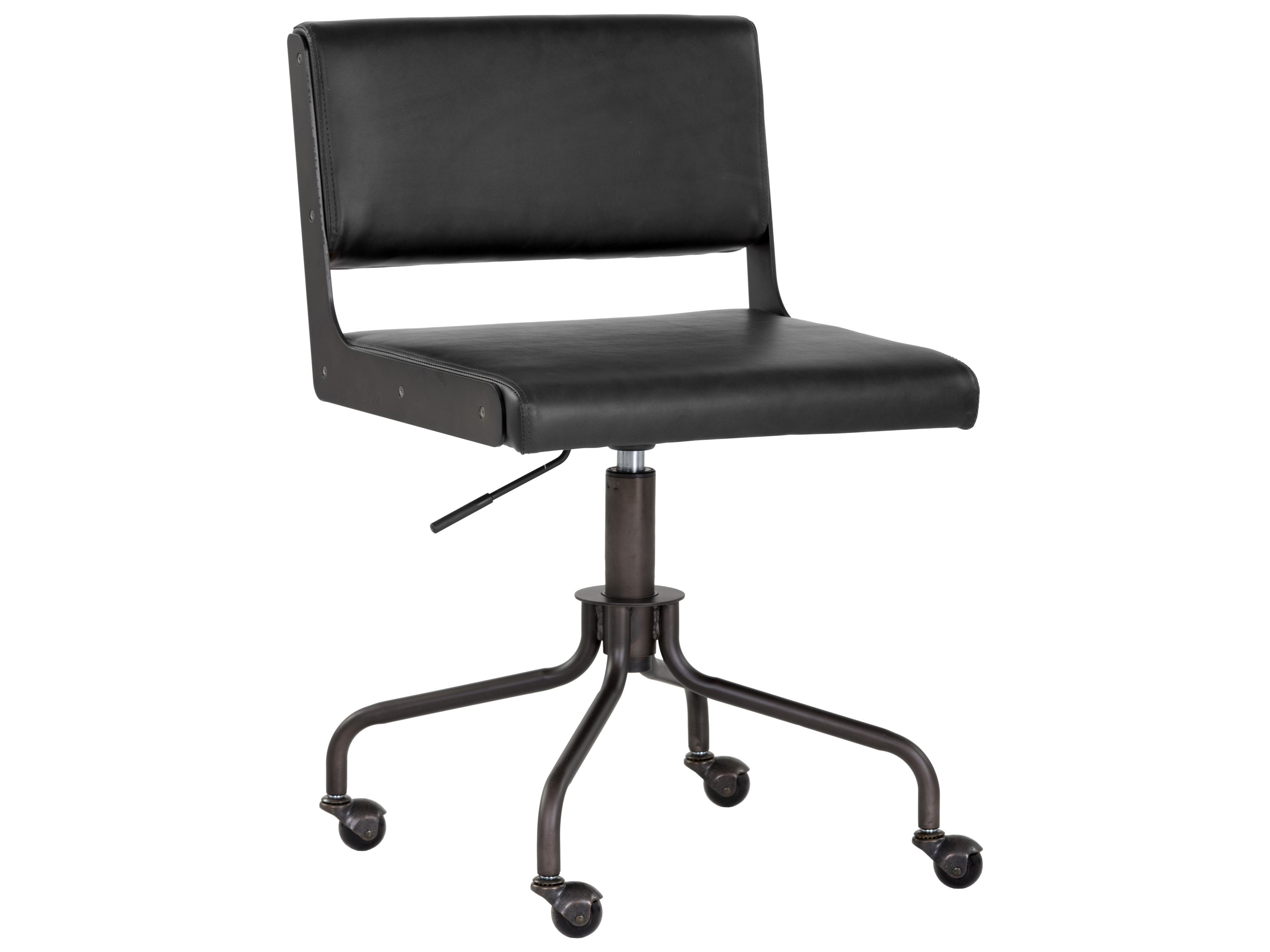 Urban Unity Black Faux Leather Adjustable Swivel Computer Office Chair