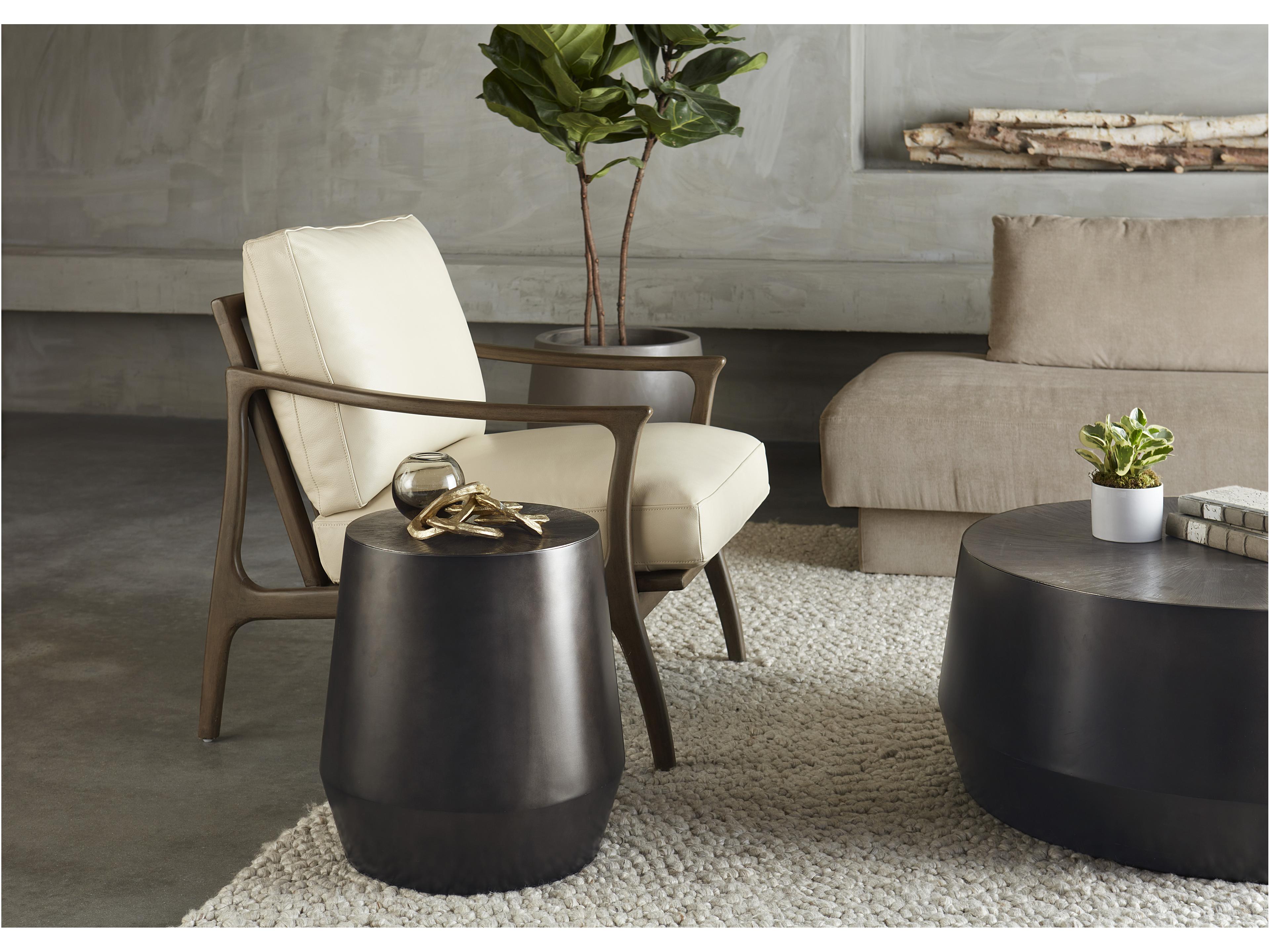 Sunpan Creed Round Gunmetal End Table