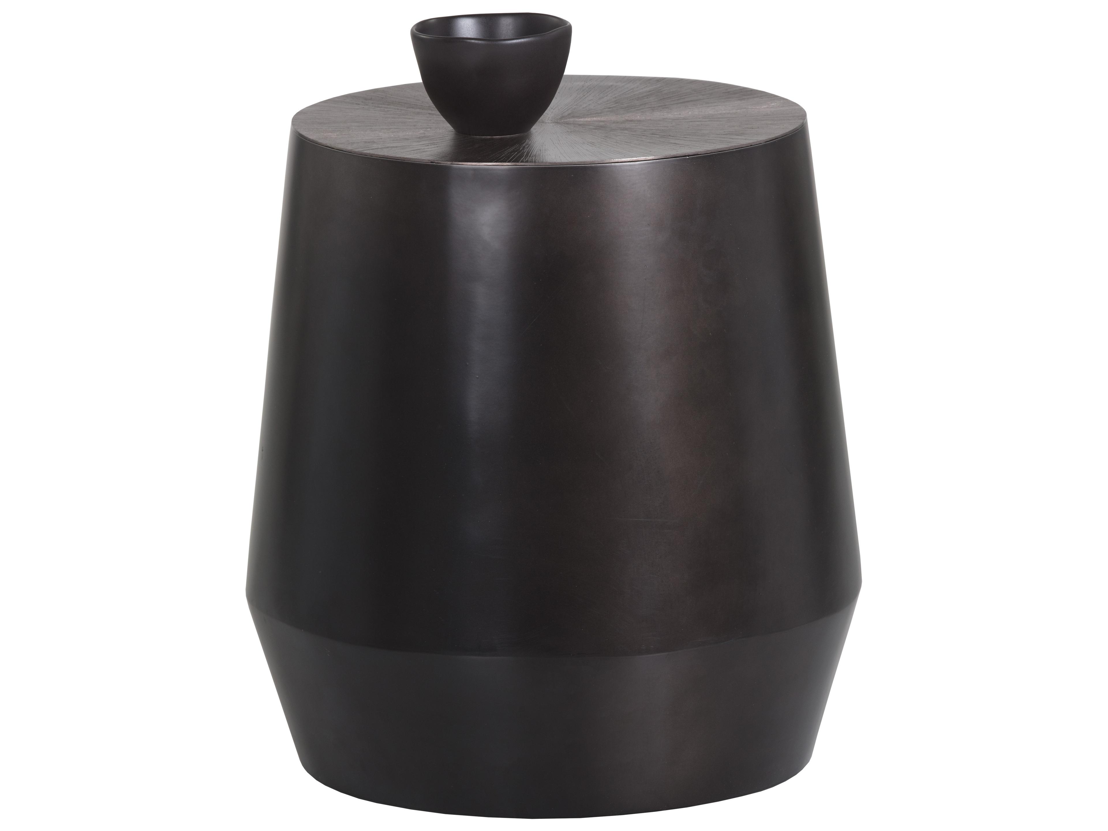 Sunpan Creed Round Gunmetal End Table