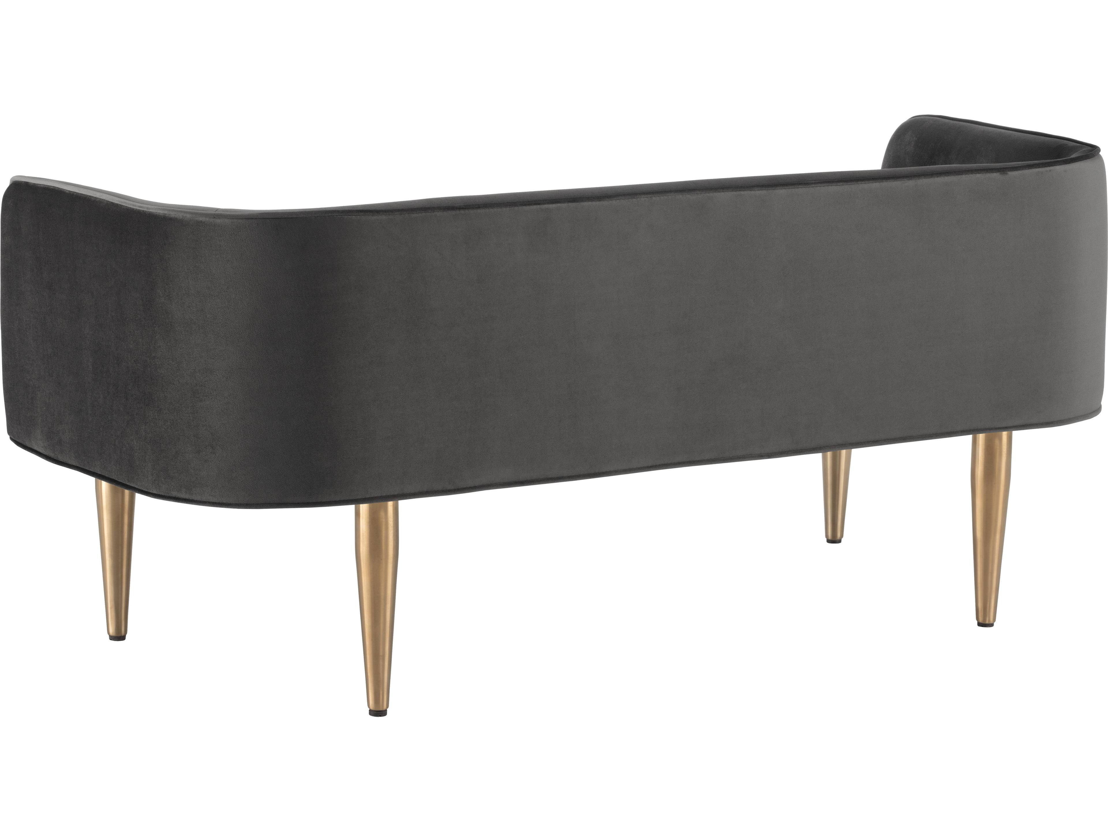 Sunpan Grey Sky Gold Upholstered Accent Bench