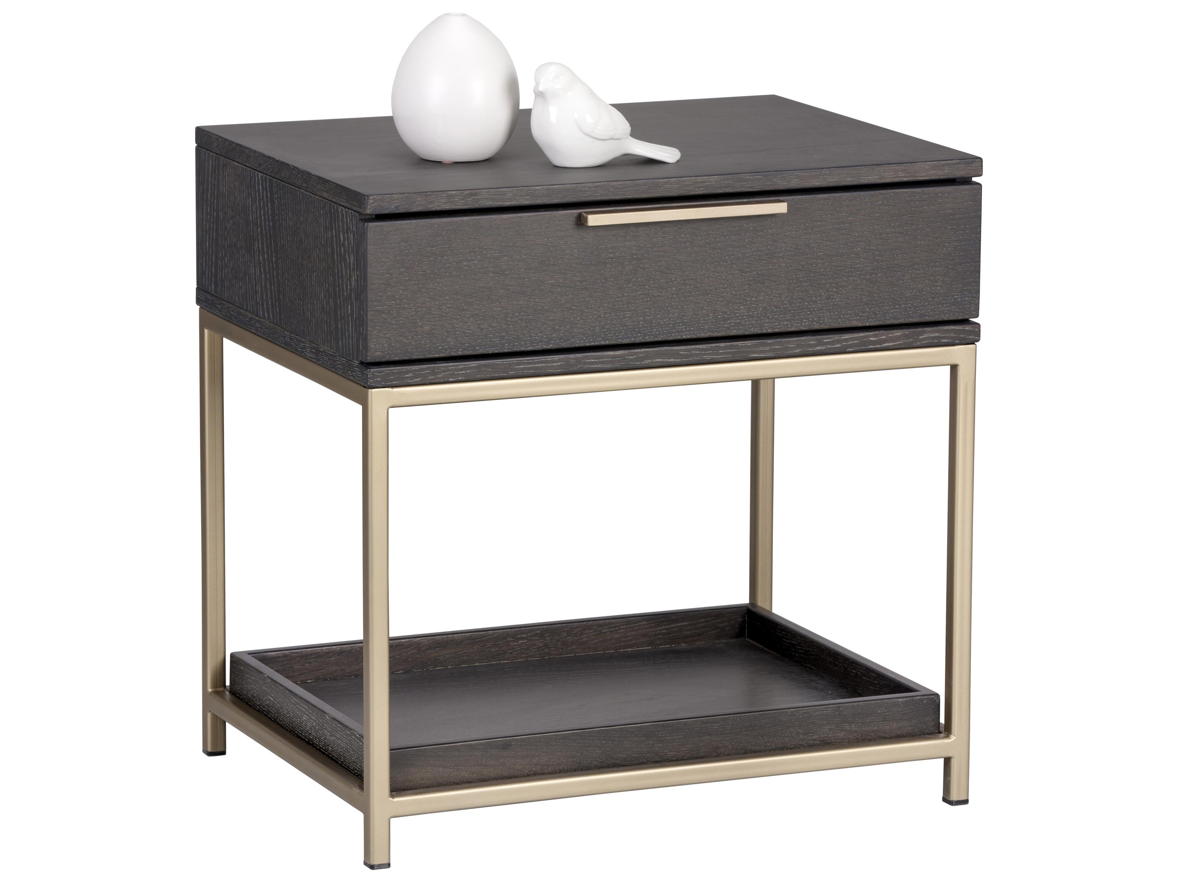 Sunpan Artezia Rebel 1-Drawer Gray Oak Wood Nightstand