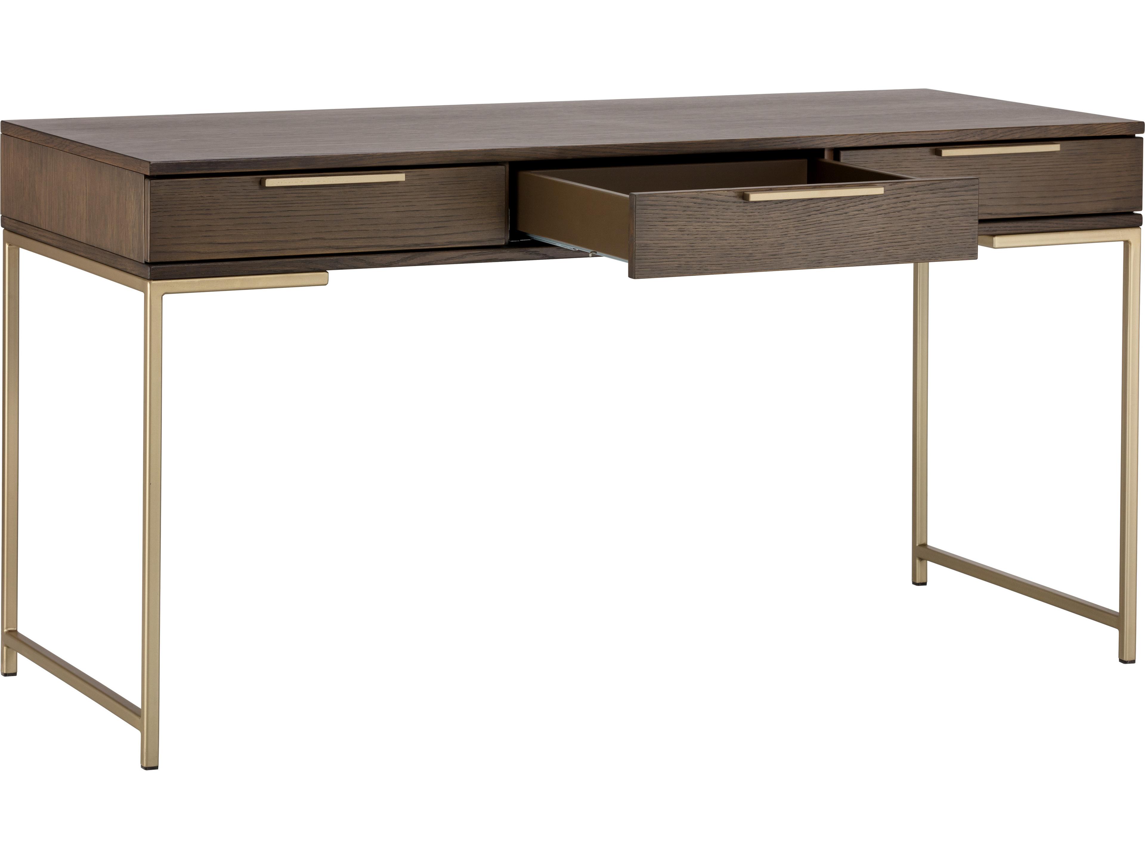 Rebel Desk in Raw Umber and Gold