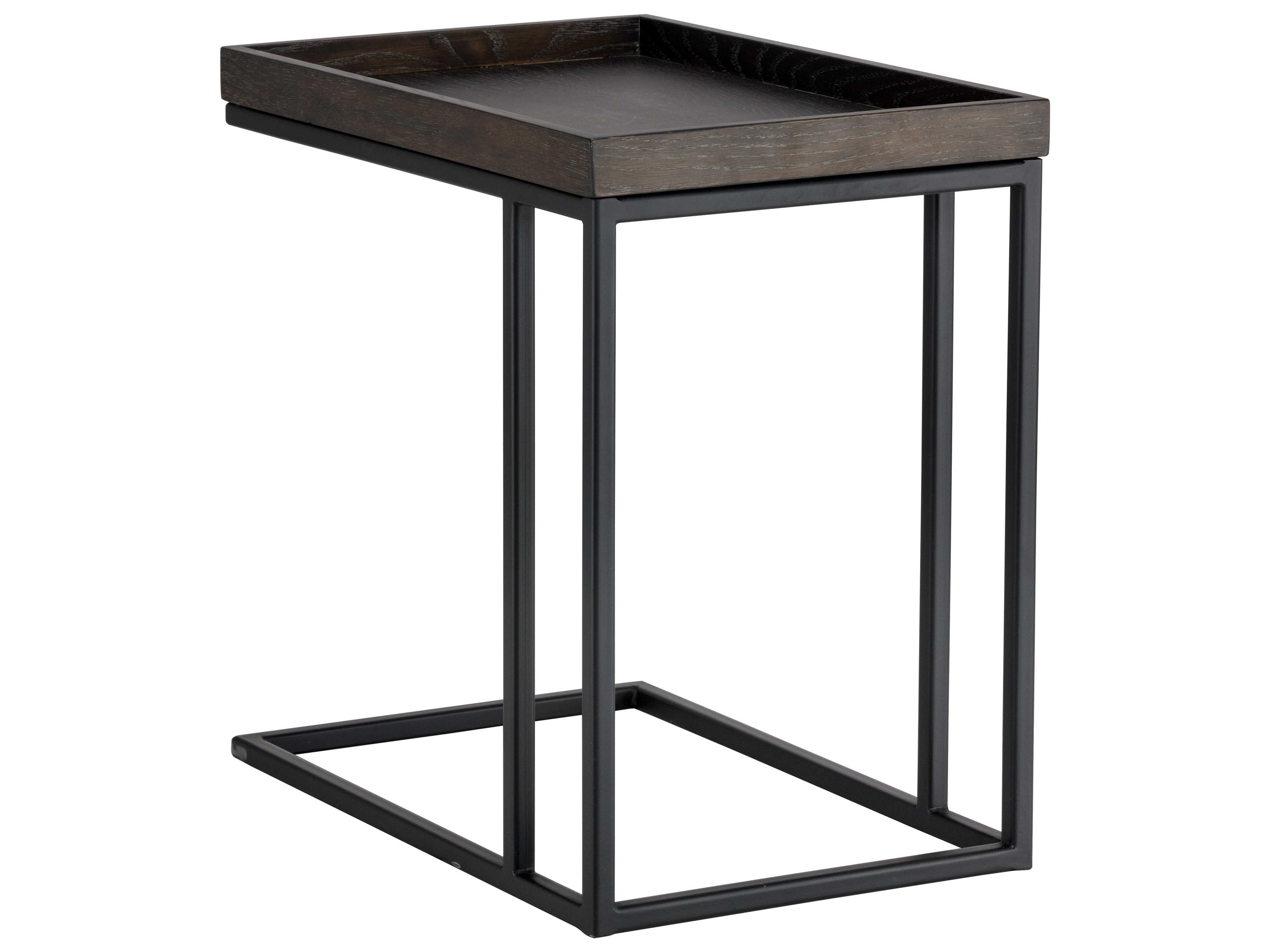 Artezia Arden Rectangular Wood Charcoal Grey Black End Table