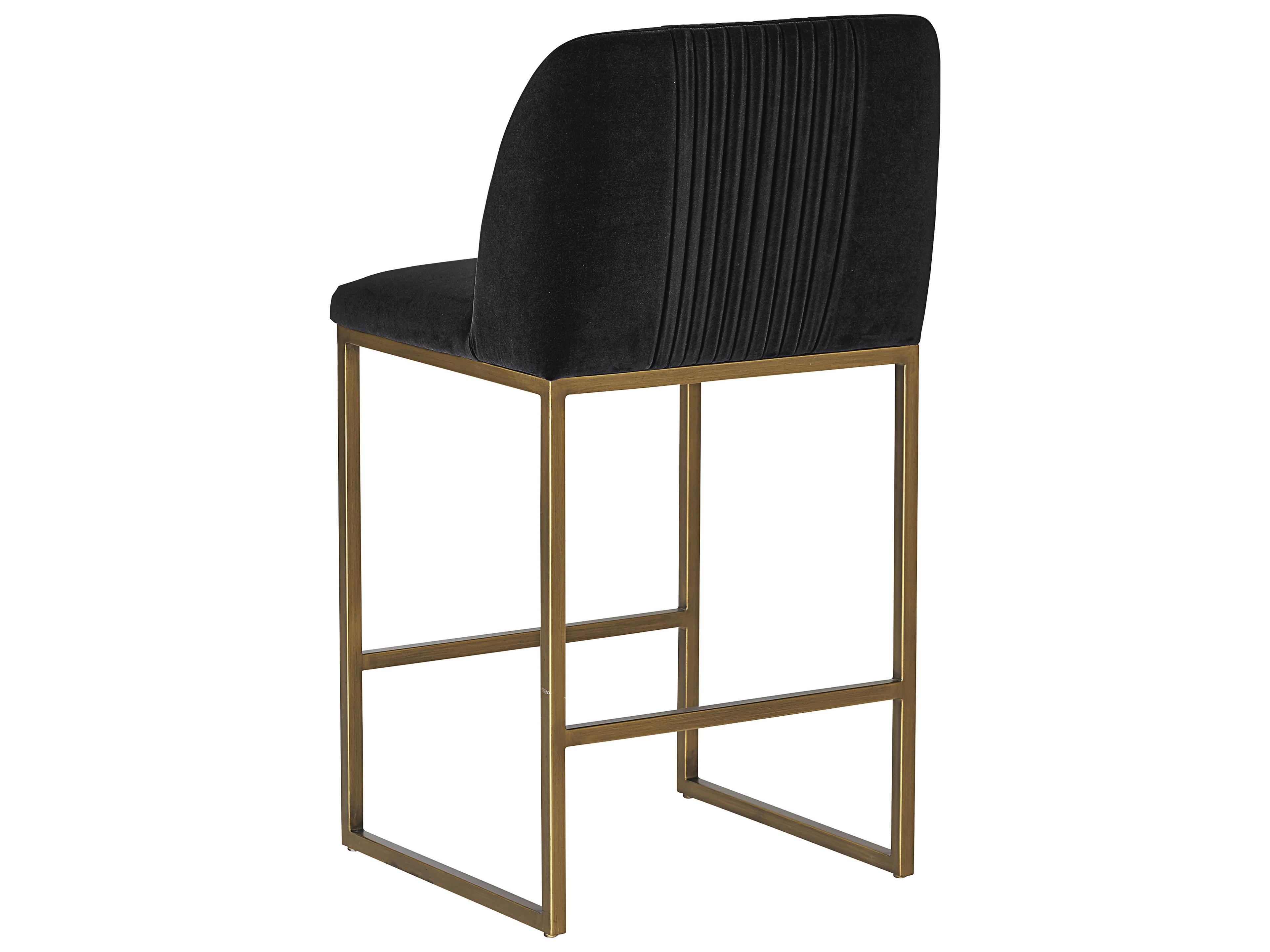 Sunpan Mixt Nevin Upholstered Shadow Grey Antique Brass Counter Stool