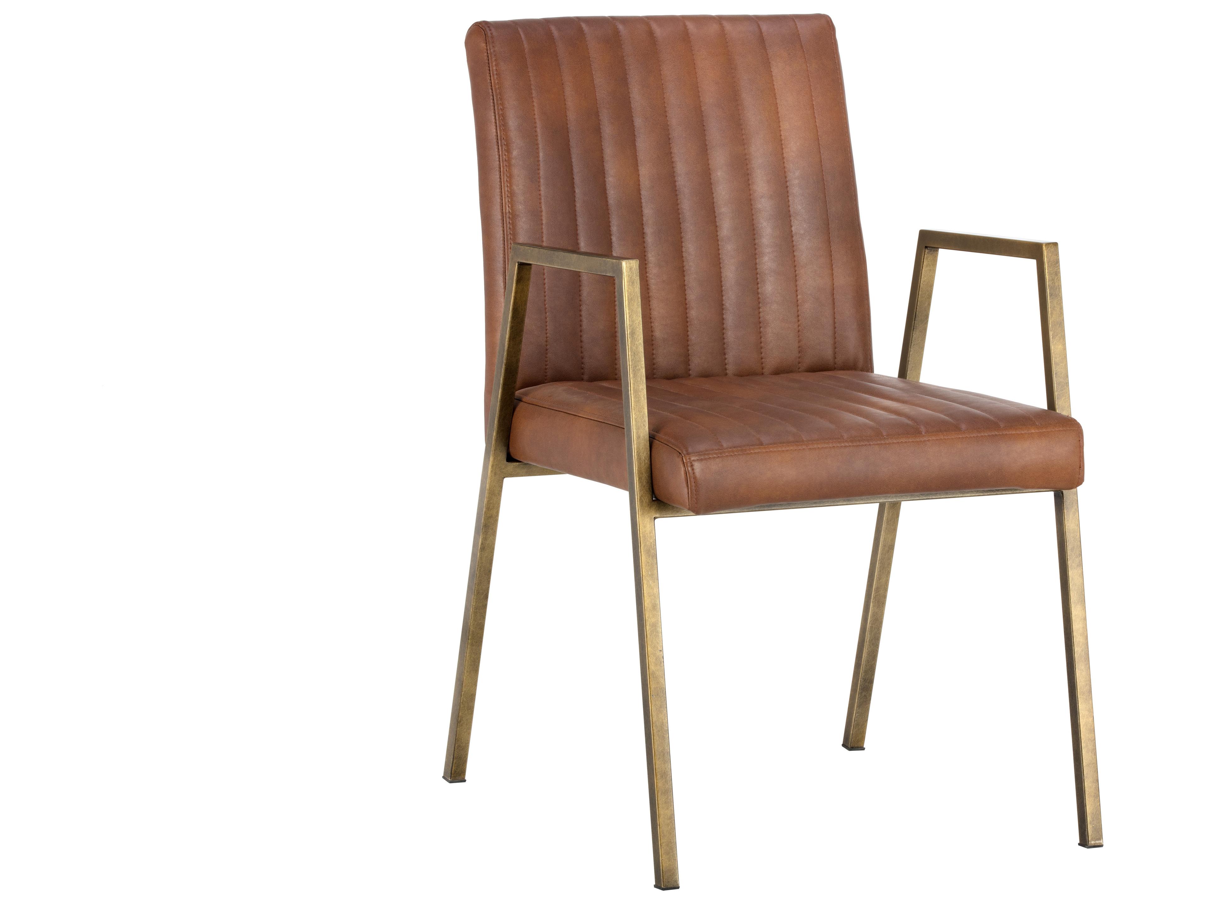 Sunpan Ikon Homer Brown Arm Dining Chair