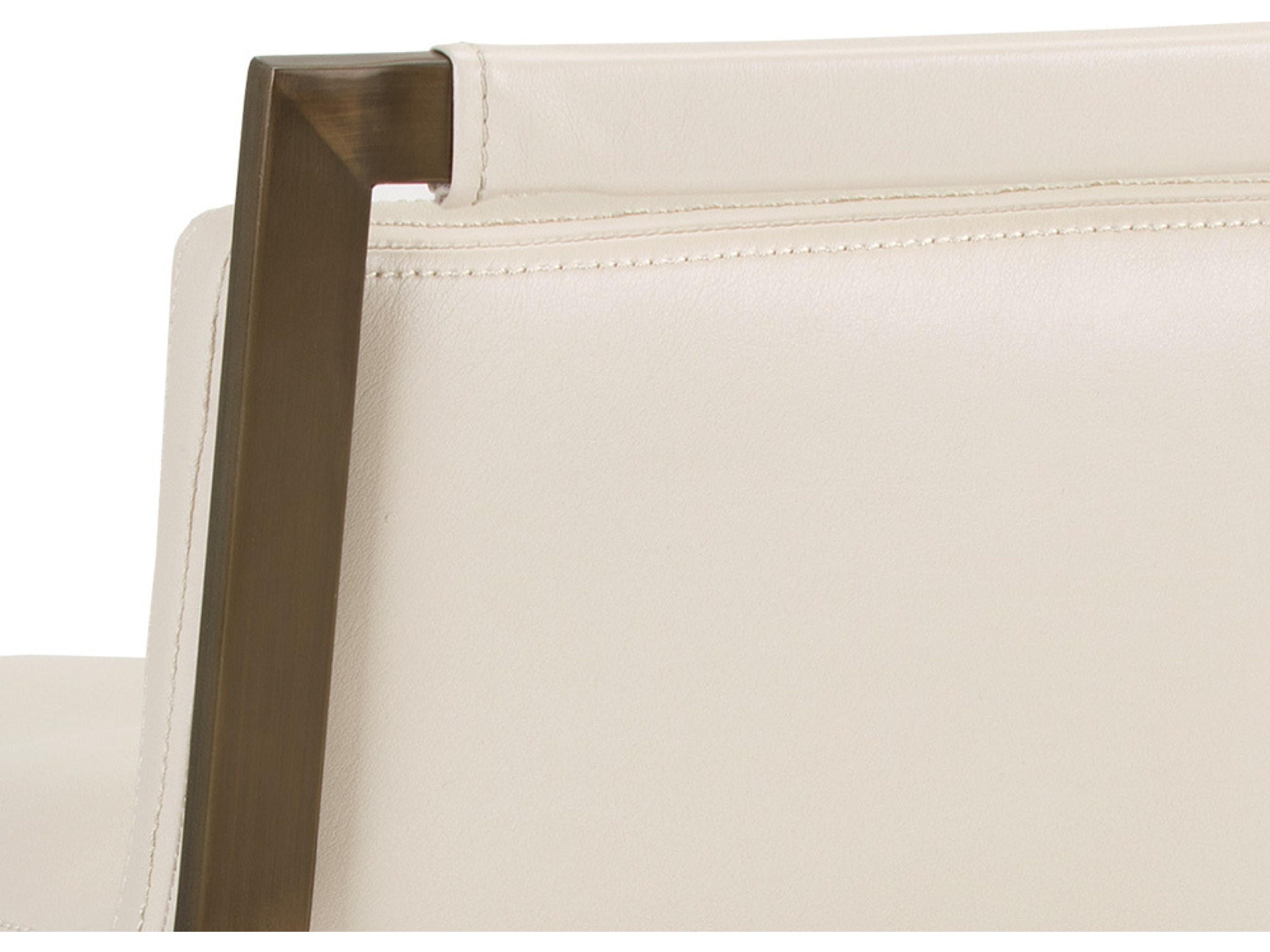 Sunpan Ikon Arizona Swivel Castillo Cream Antique Brass Bar Stool