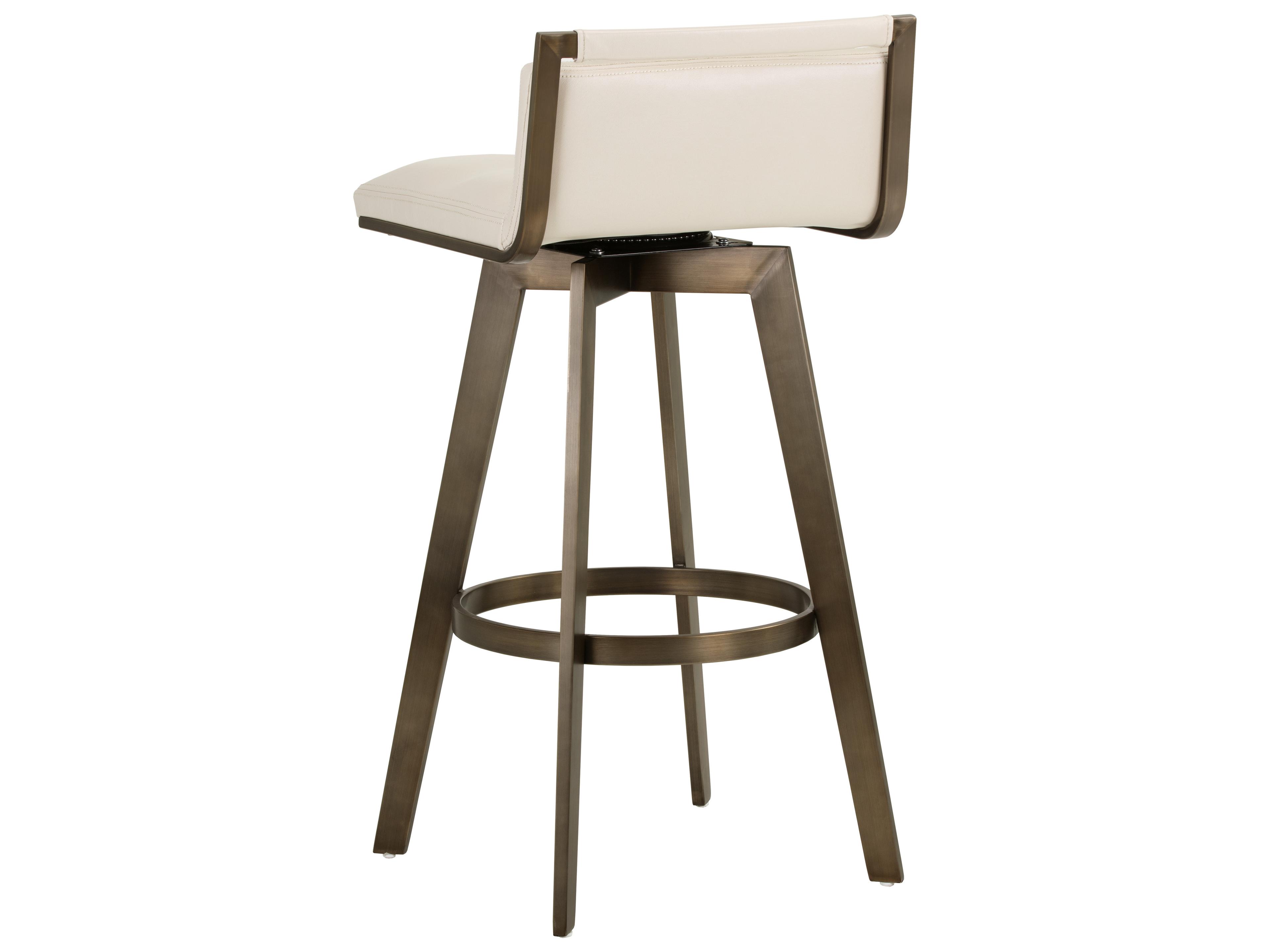 Sunpan Ikon Arizona Swivel Castillo Cream Antique Brass Bar Stool