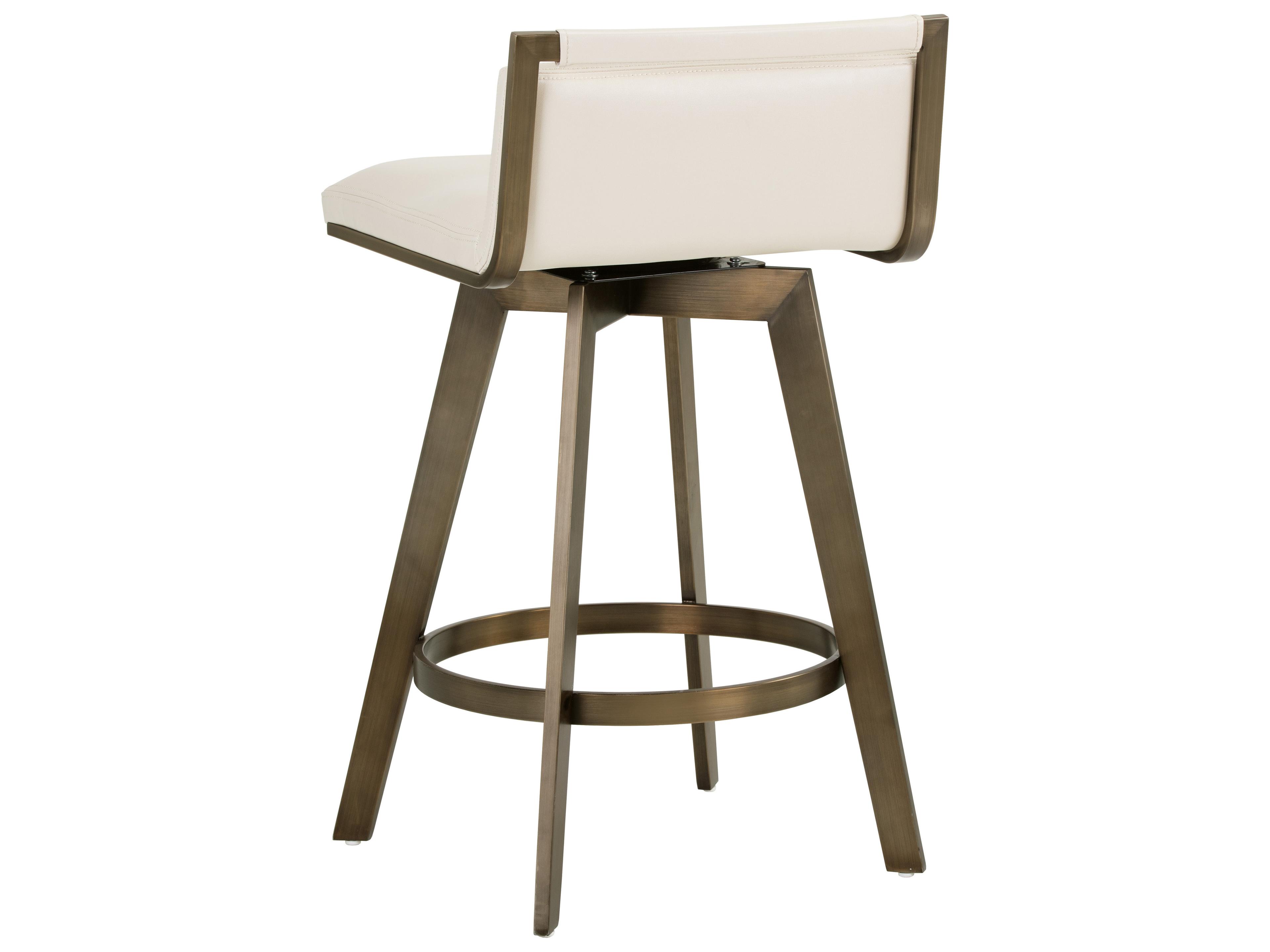 Sunpan Ikon Arizona Swivel Castillo Cream Antique Brass Counter Stool