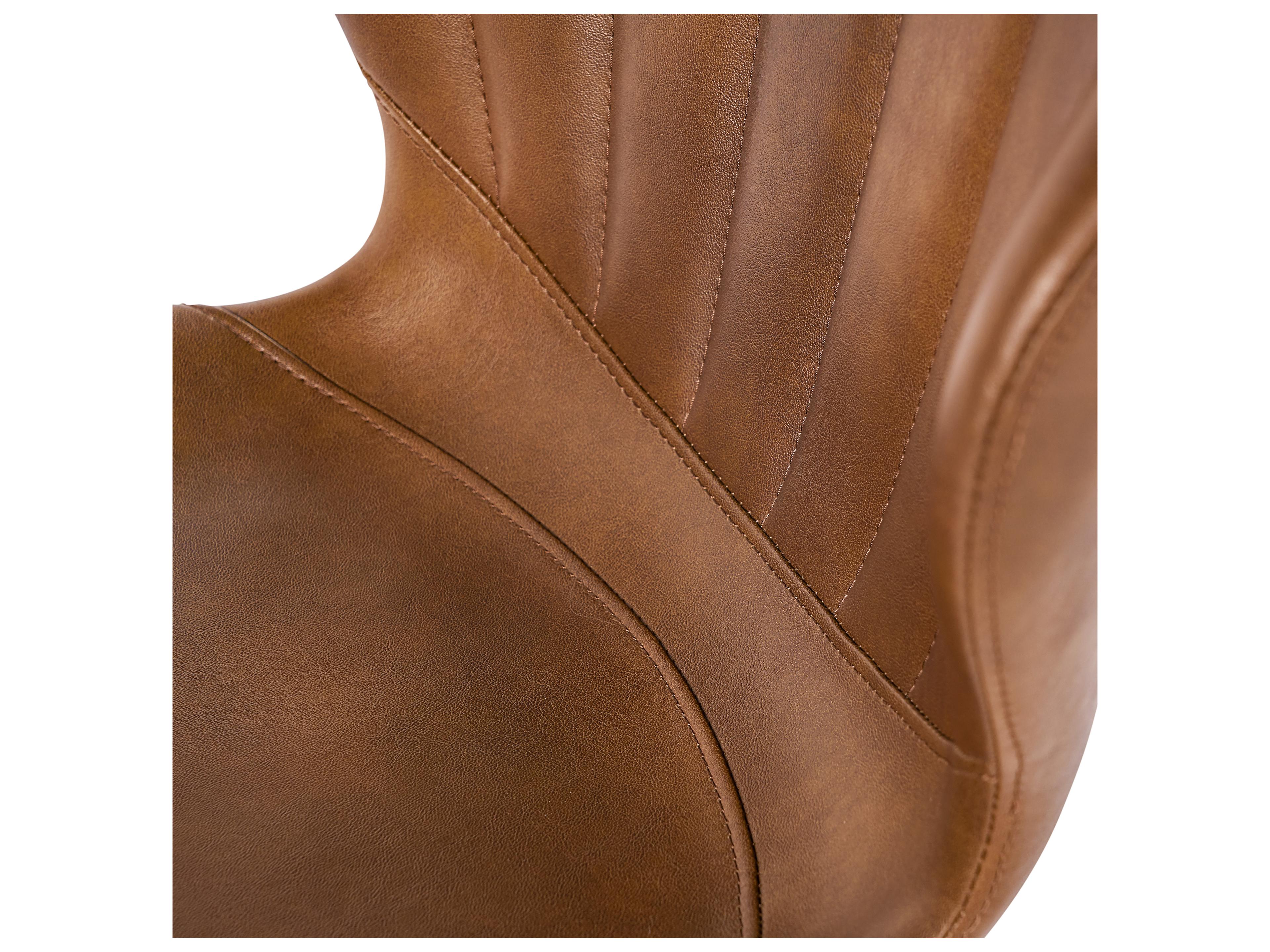 Sunpan Junction Brown Faux Leather Adjustable Computer Office Chair