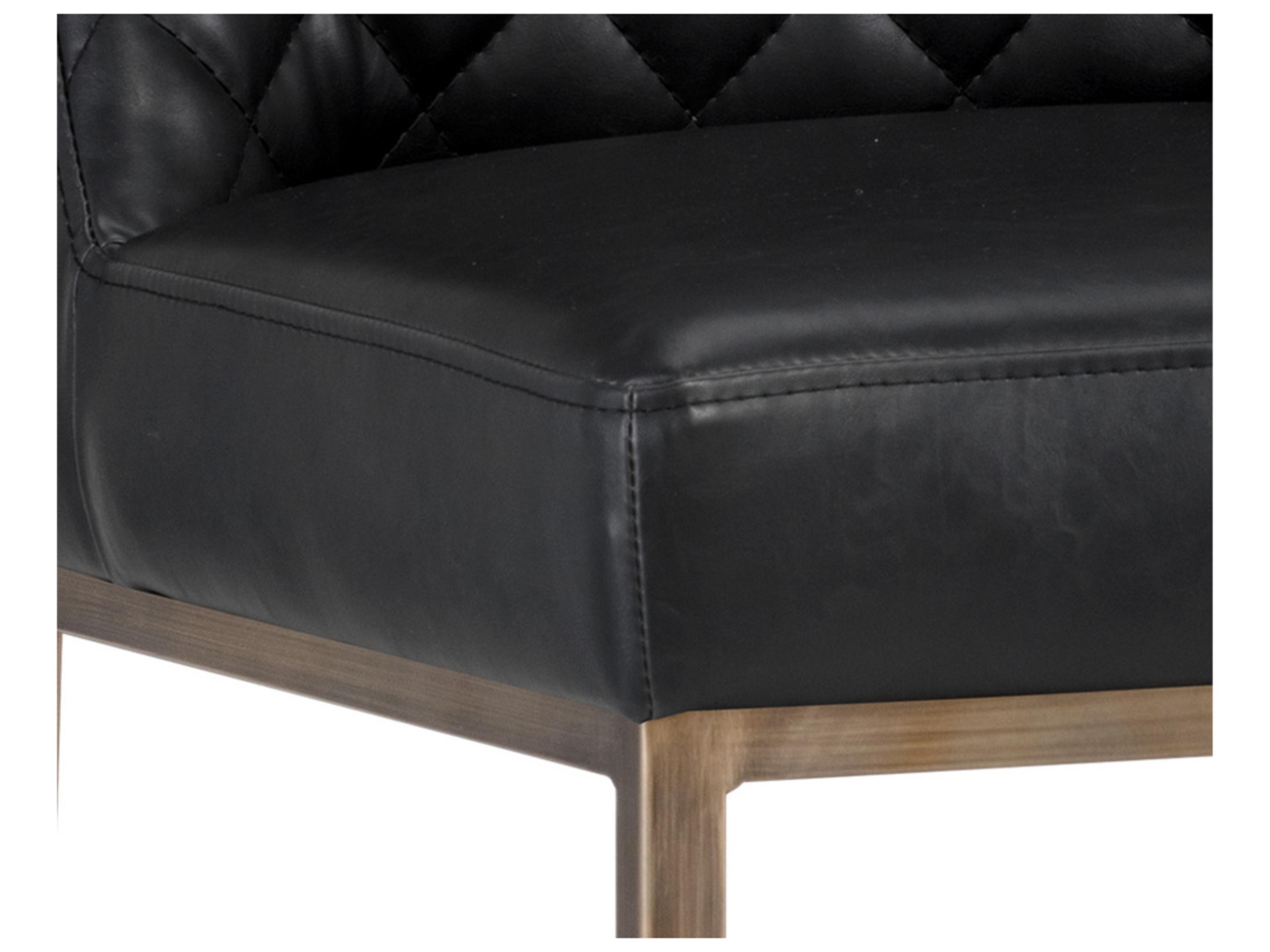 Sunpan 5west Leighland Coal Black Antique Brass Bar Stool