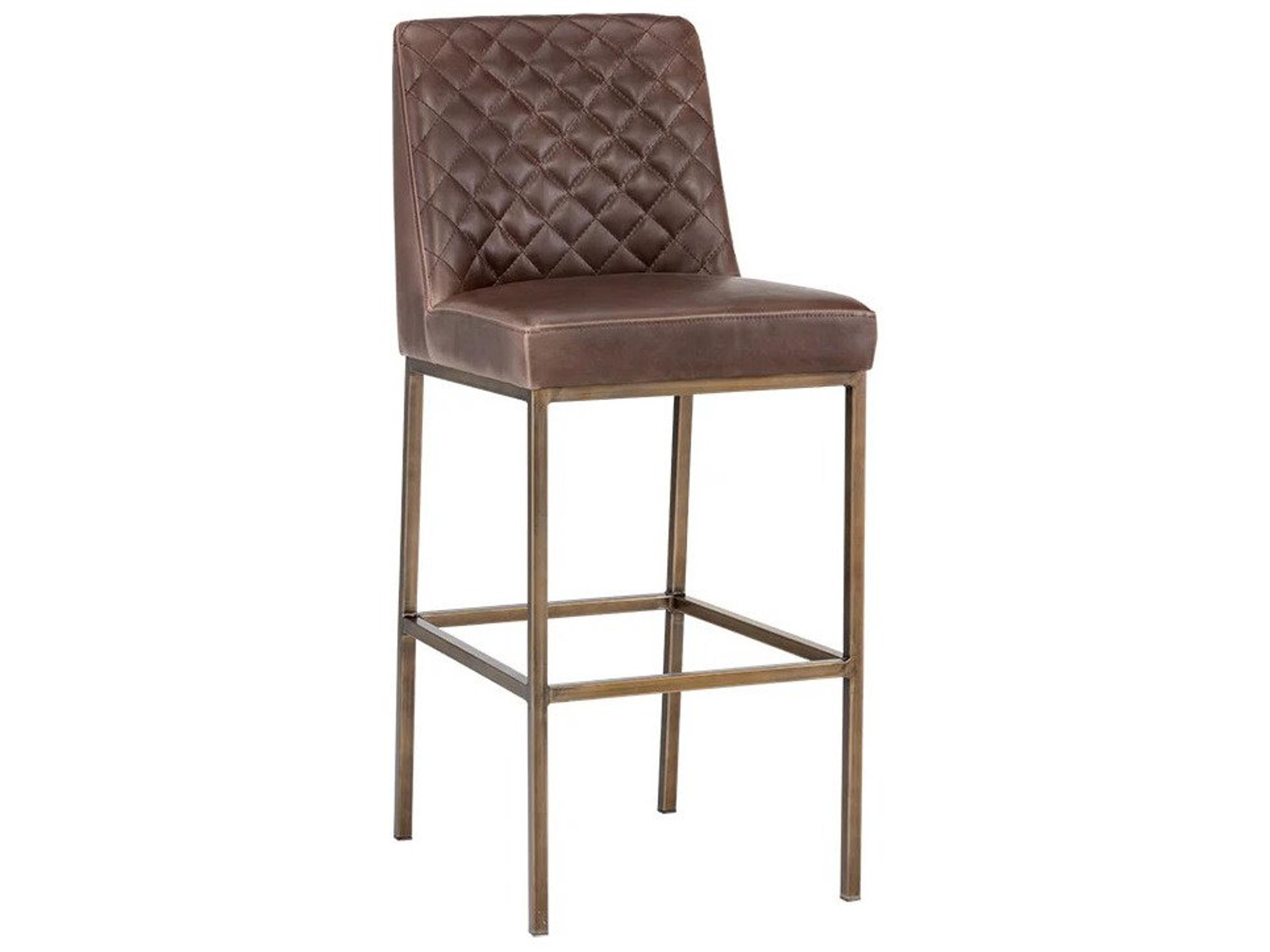 Leighland Barstool 5West Diamond Stitch Faux Leather