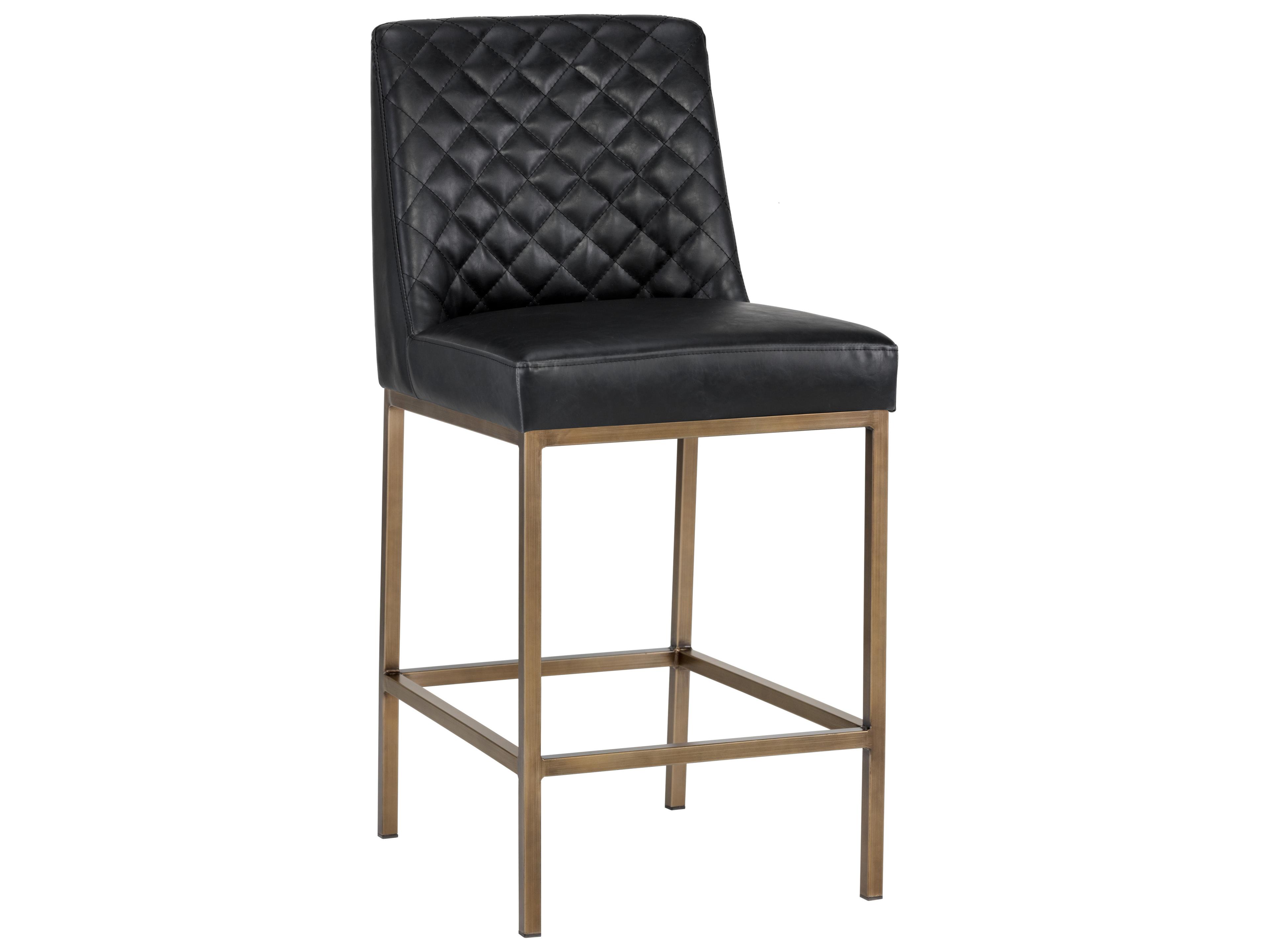 5west Leighland Coal Black Antique Brass Counter Stool